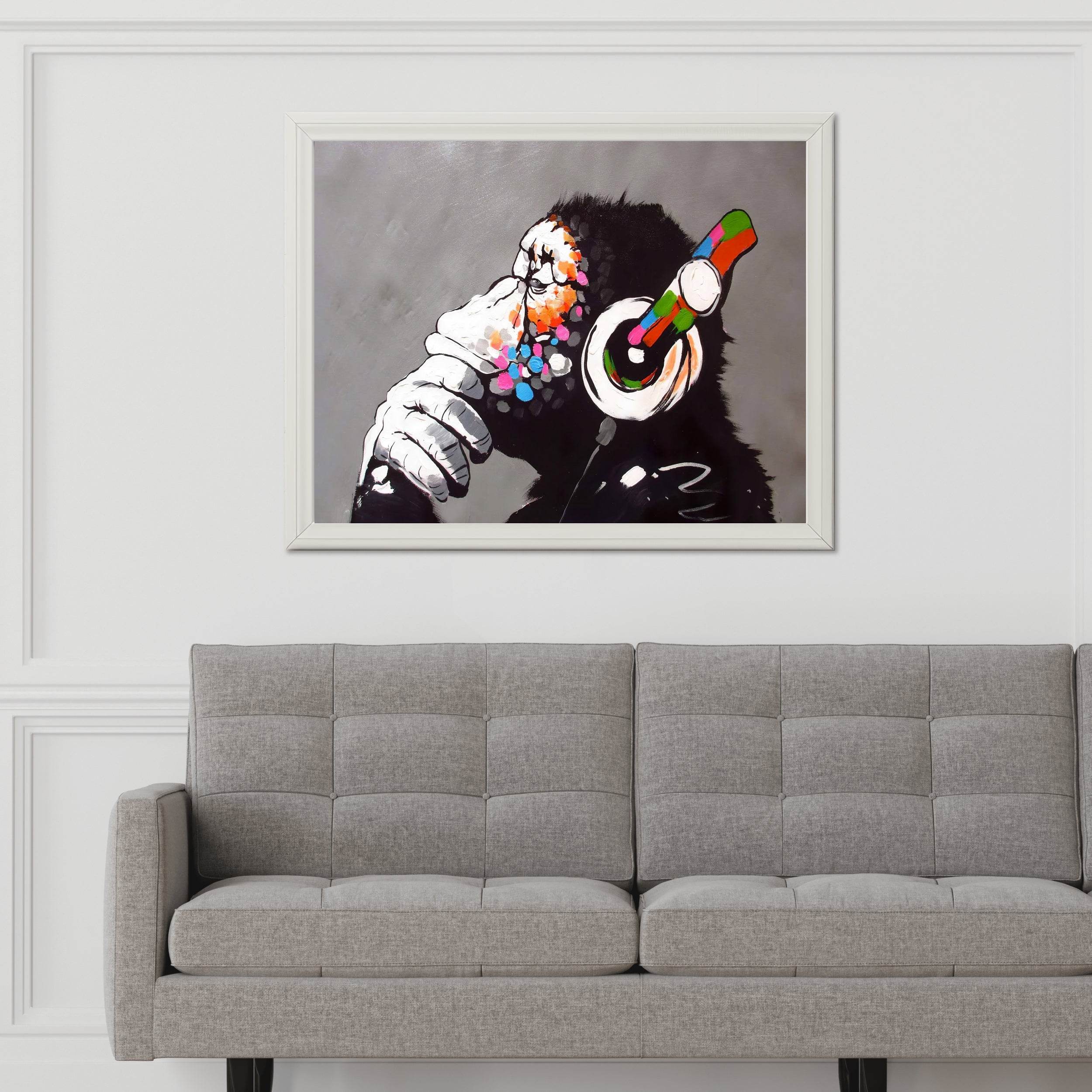 Ape Wearing Headphones - Ape Beats Wall Art - beink online art store