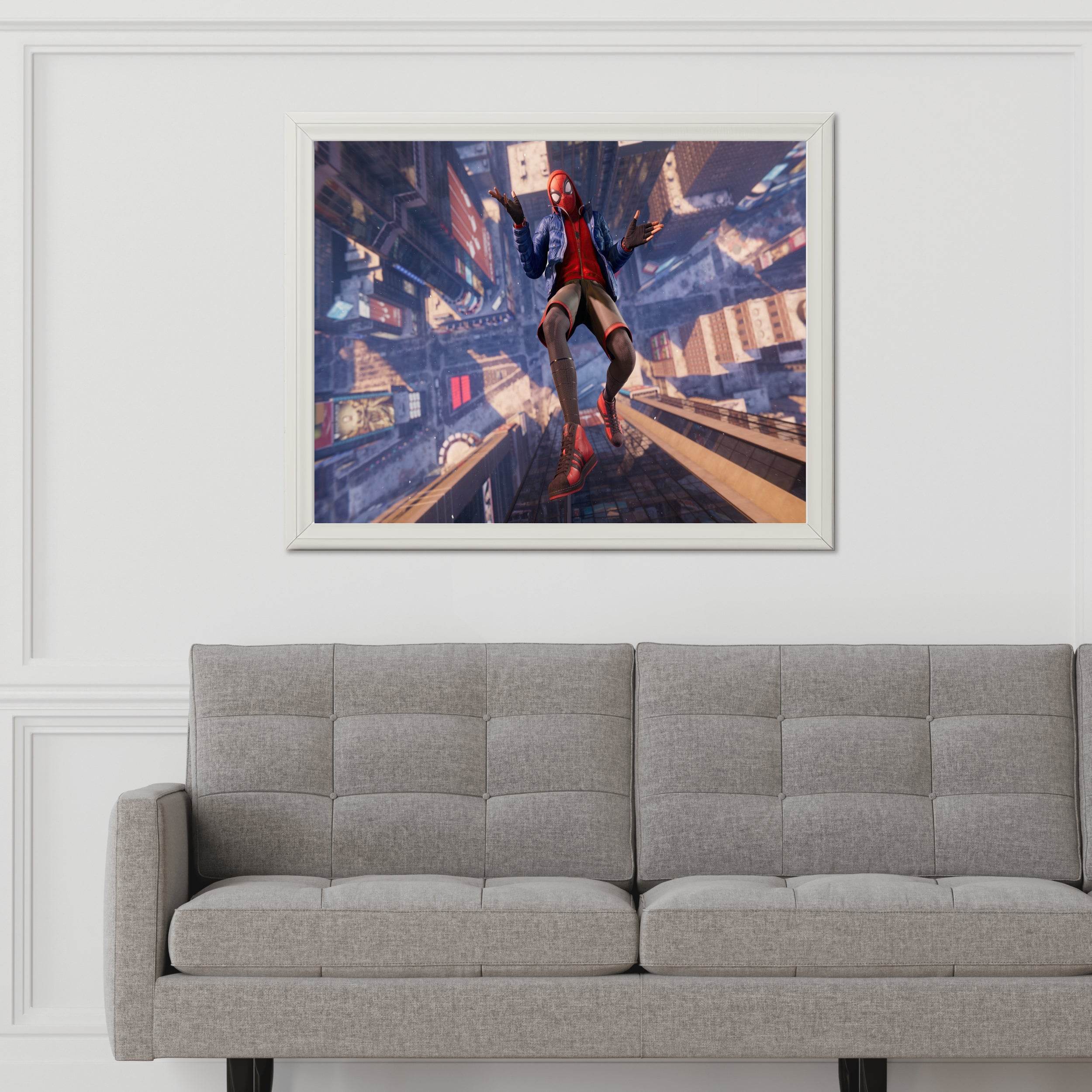 Spider Man Miles Morales Falling Gaming Wall Art - beink online art store
