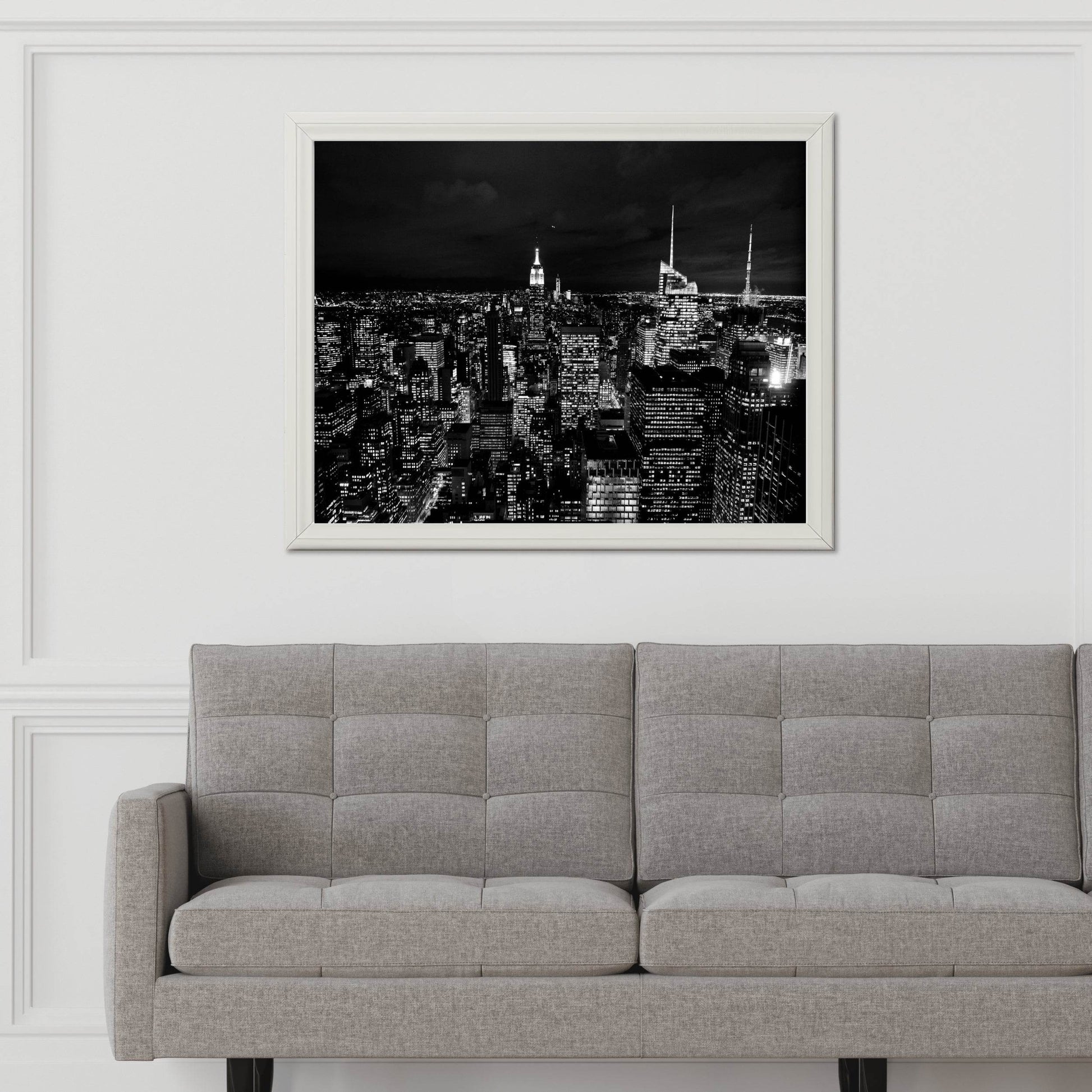 New York City Night Black & White Wall Art - beink online art store