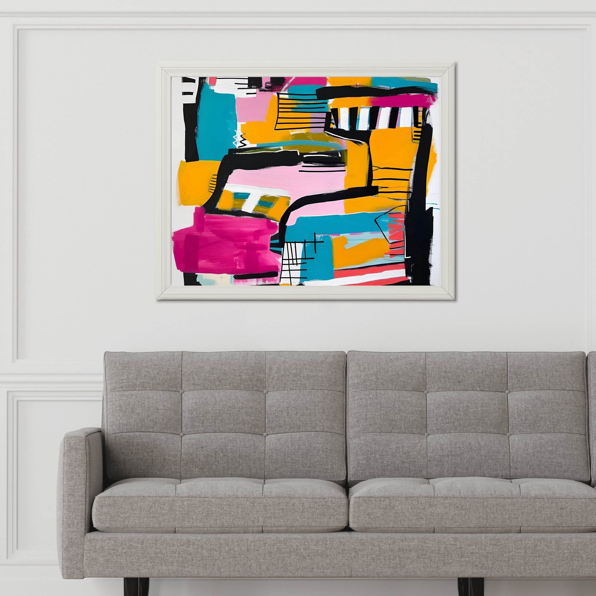 Abstract Compositions with Geometric Shapes Abstract Brushstrokes - beink online art store