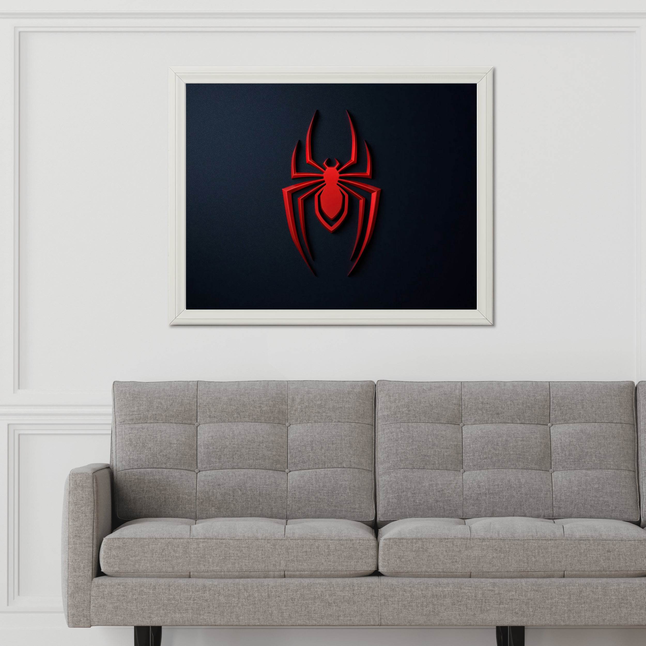Red Spider Man Logo Gaming Wall Art - beink online art store