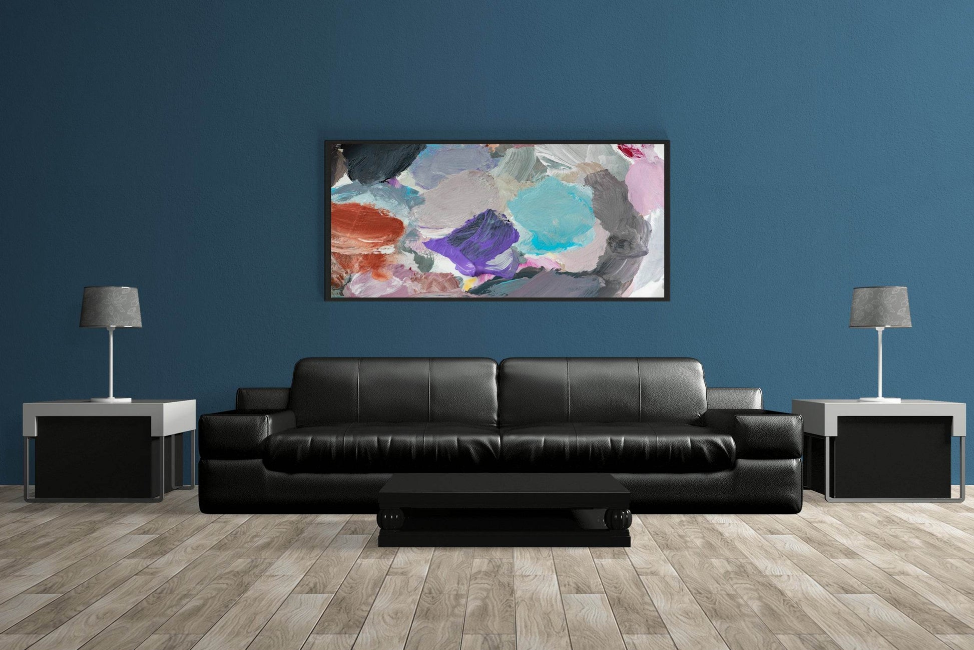 Colorful Acrylic Brush Stroke Background Abstract Wall Art - beink online art store