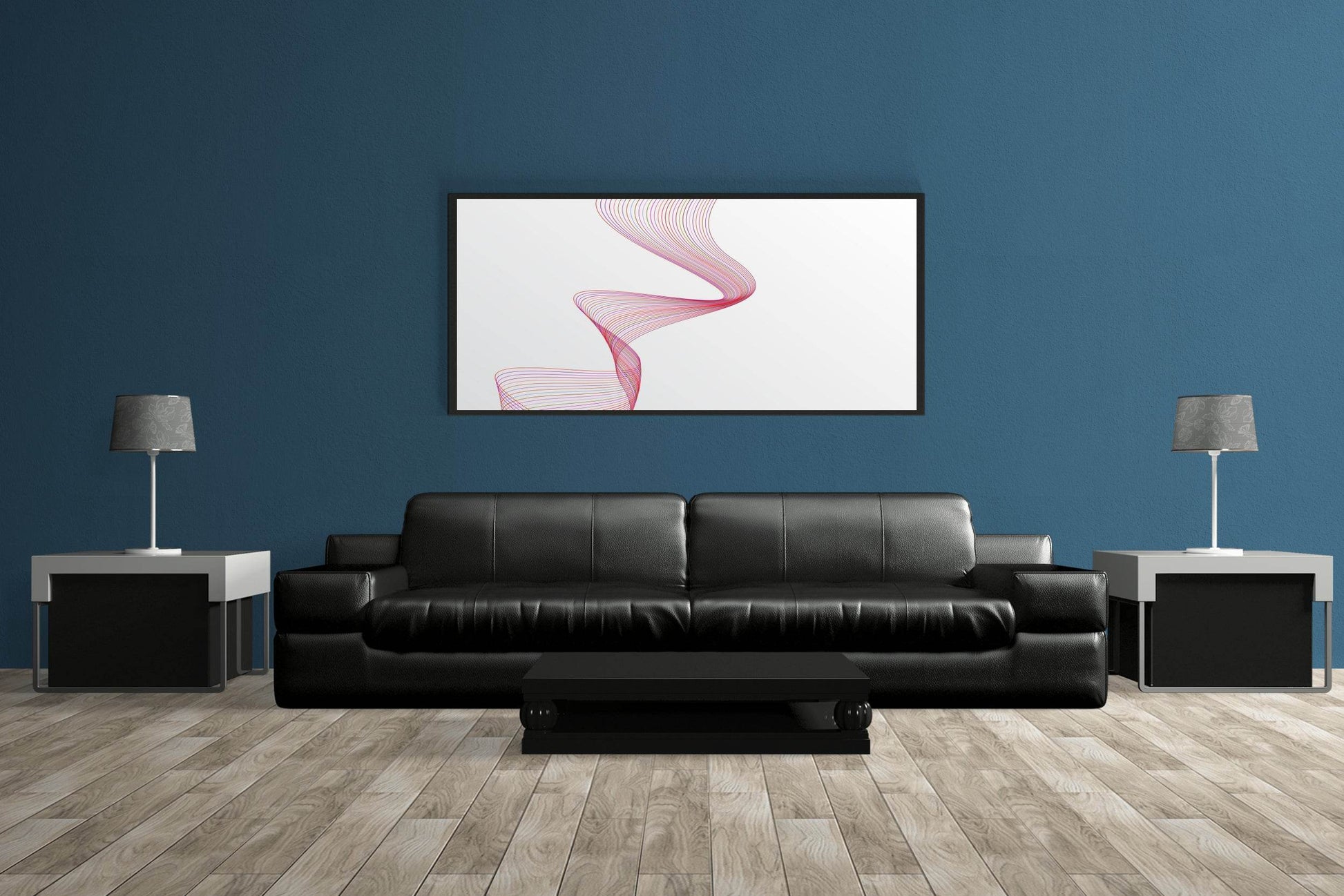 Pink Technology Line Wave Abstract Wall Art - beink online art store