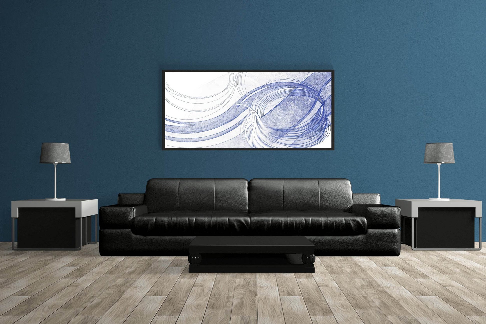 Blue Digital Abstract Wall Art - beink online art store