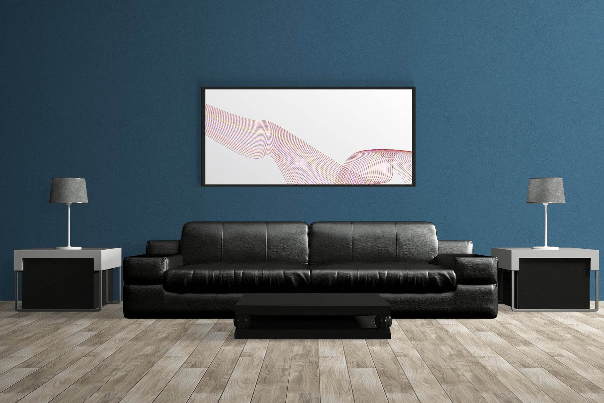 Light Background Technology Waves Lines Abstract Wall Art - beink online art store