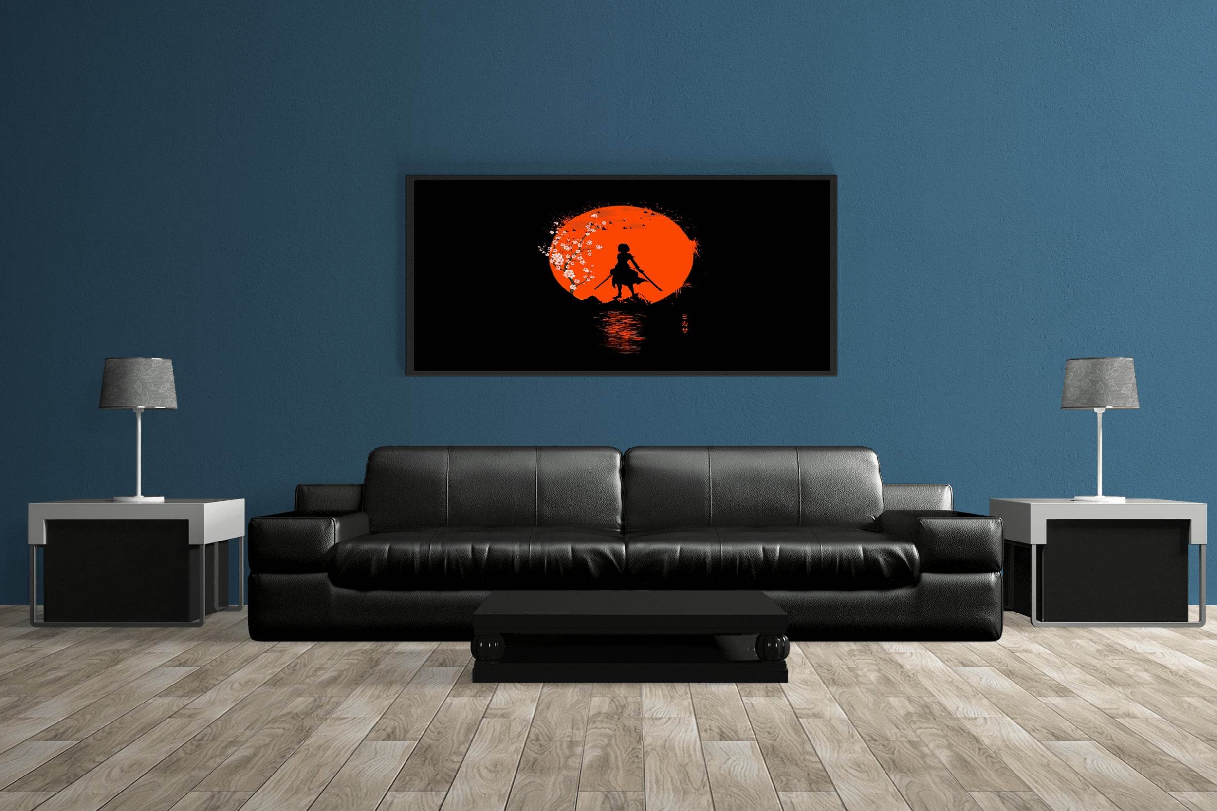 Mikasa Ackerman, Attack on titan, Black Blackground Anime Wall Art - beink online art store
