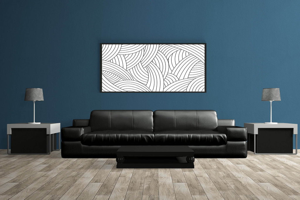 Seamless Black and White Pattern Abstract Wall Art - beink online art store
