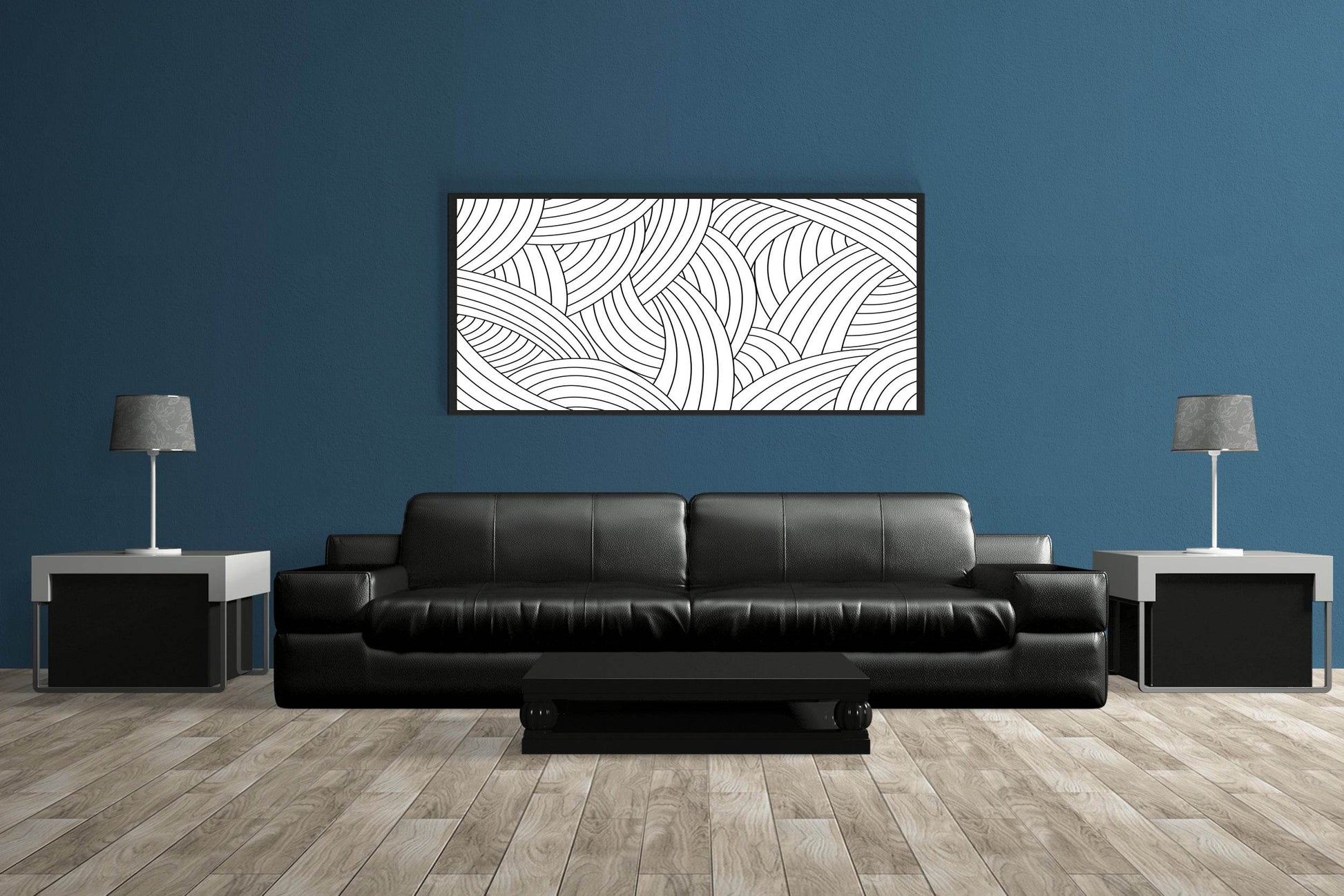 Seamless Black and White Pattern Abstract Wall Art - beink online art store