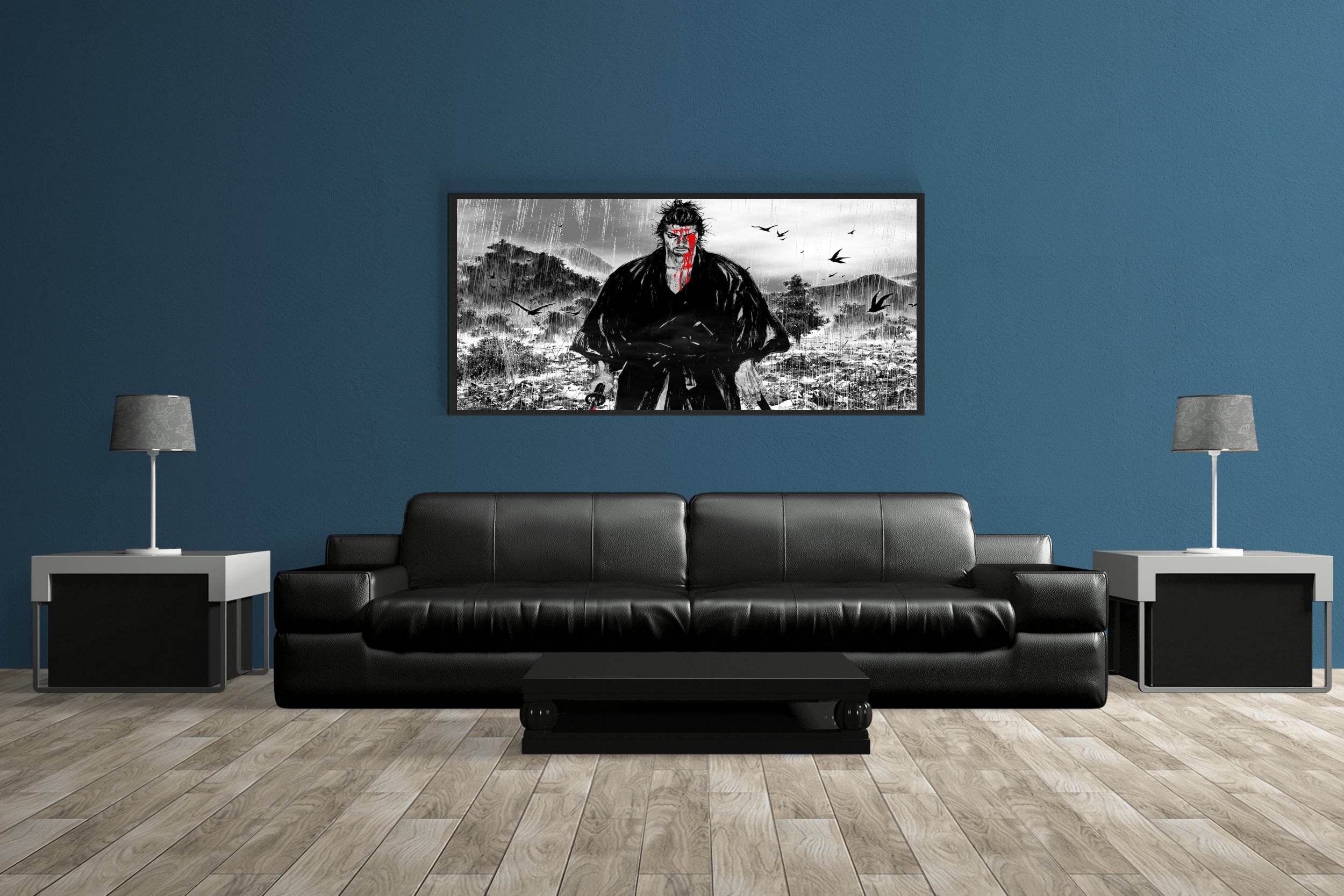 Black and White Vagabond Miyamoto Musashi Anime Wall Art - beink online art store