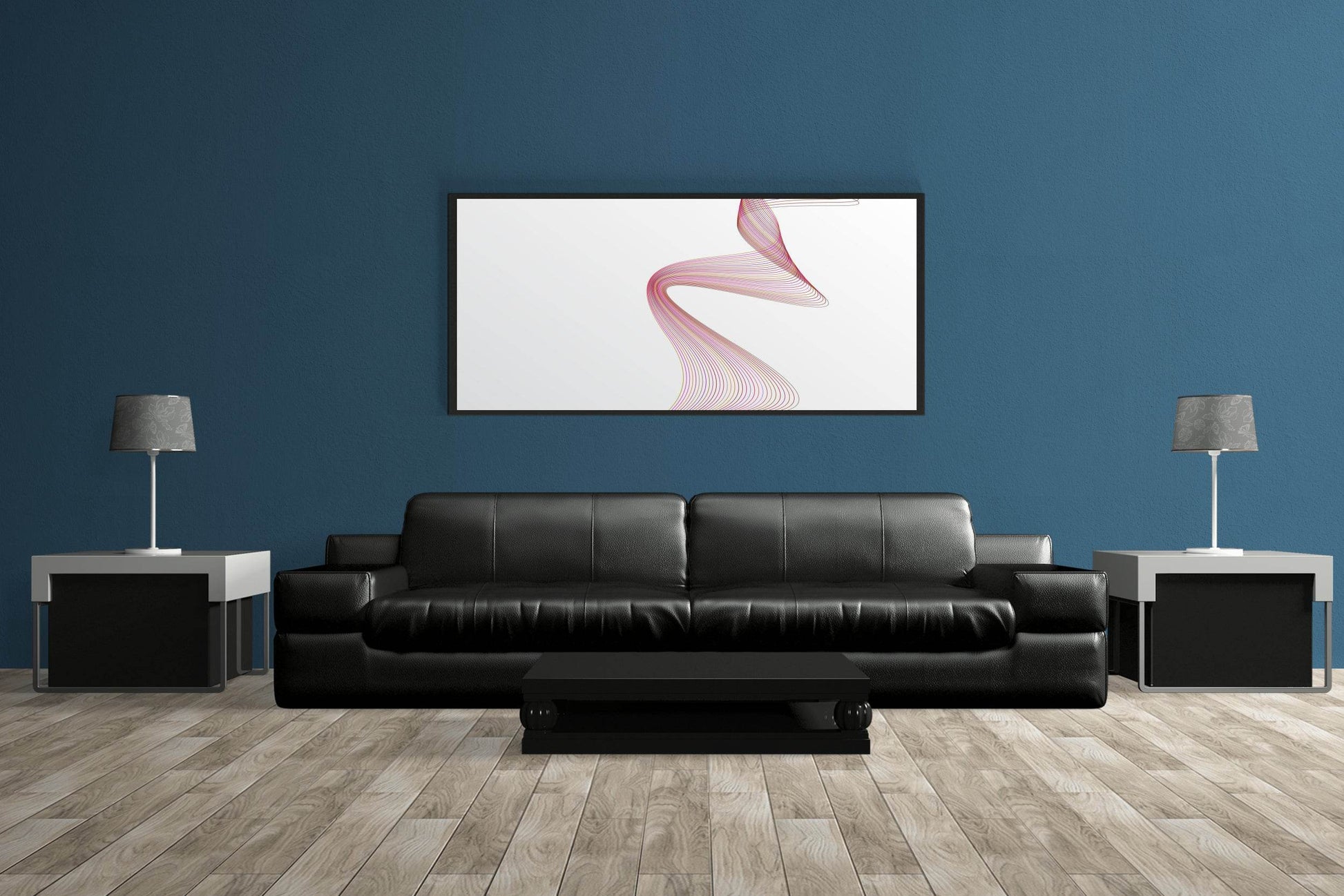 Light Background Technology Waves Lines Abstract Wall Art - beink online art store