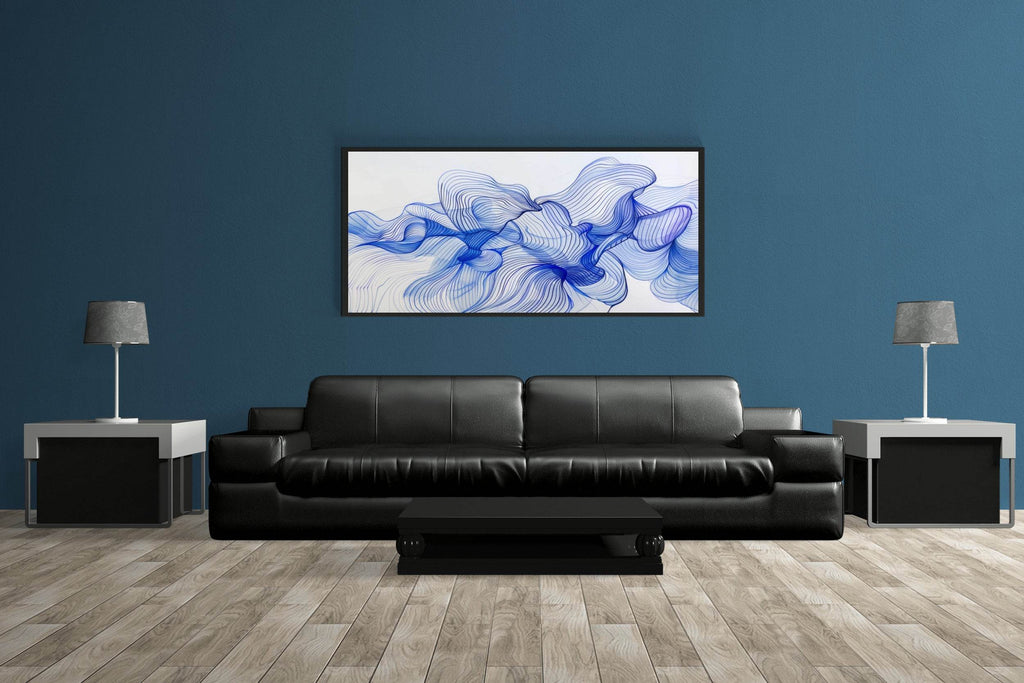 Blue Flower Petals Abstract Wall Art - beink online art store