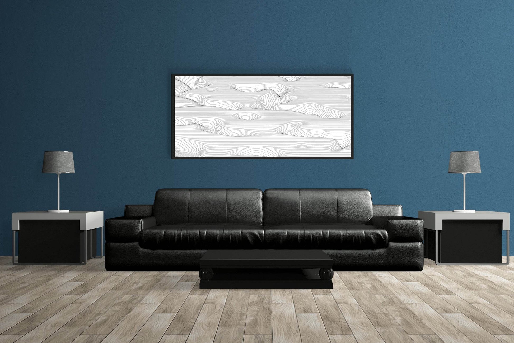 Hair Line Wave Abstract Wall Art - beink online art store