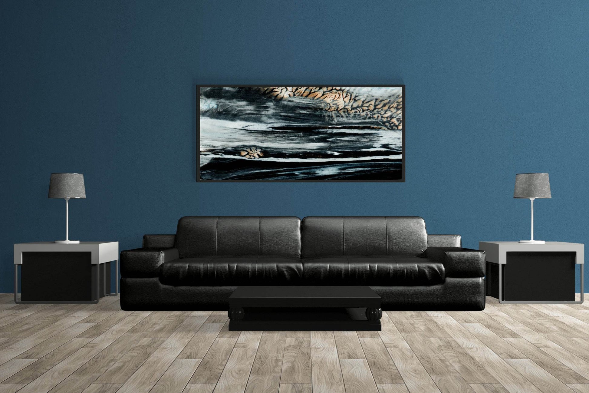 Dark Textured Oil Painting Abstract Wall Art - beink online art store