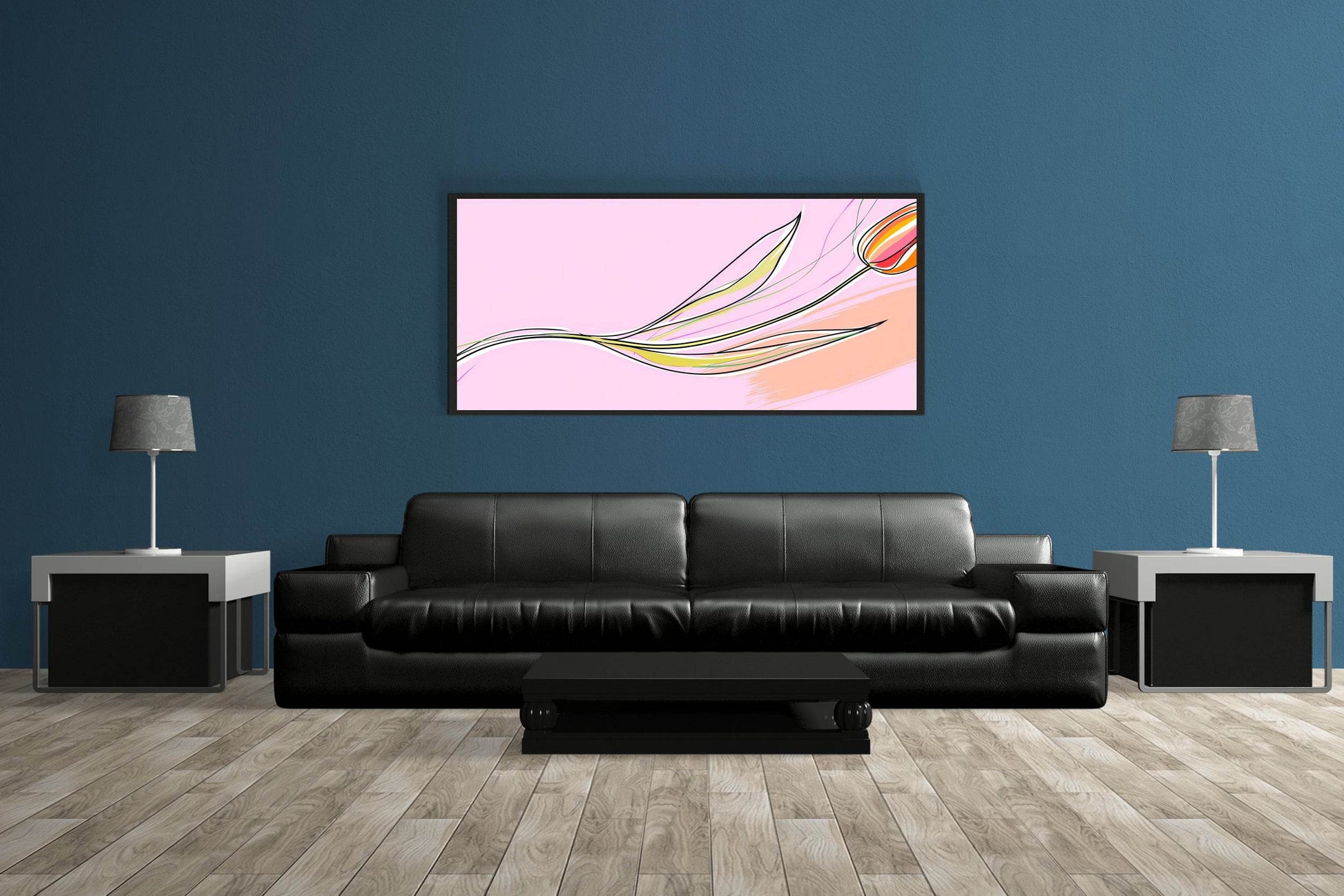 Handmade Plant with Pink Background Abstract Wall Art - beink online art store