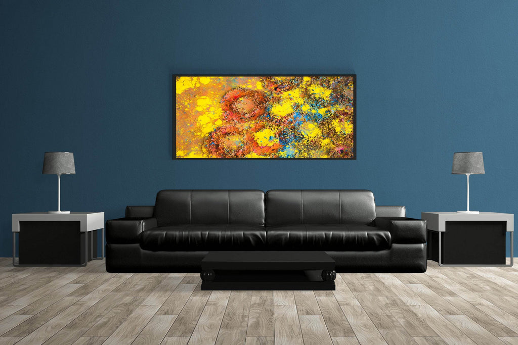 Round Prints on Painted Surface Abstract Wall Art - beink online art store