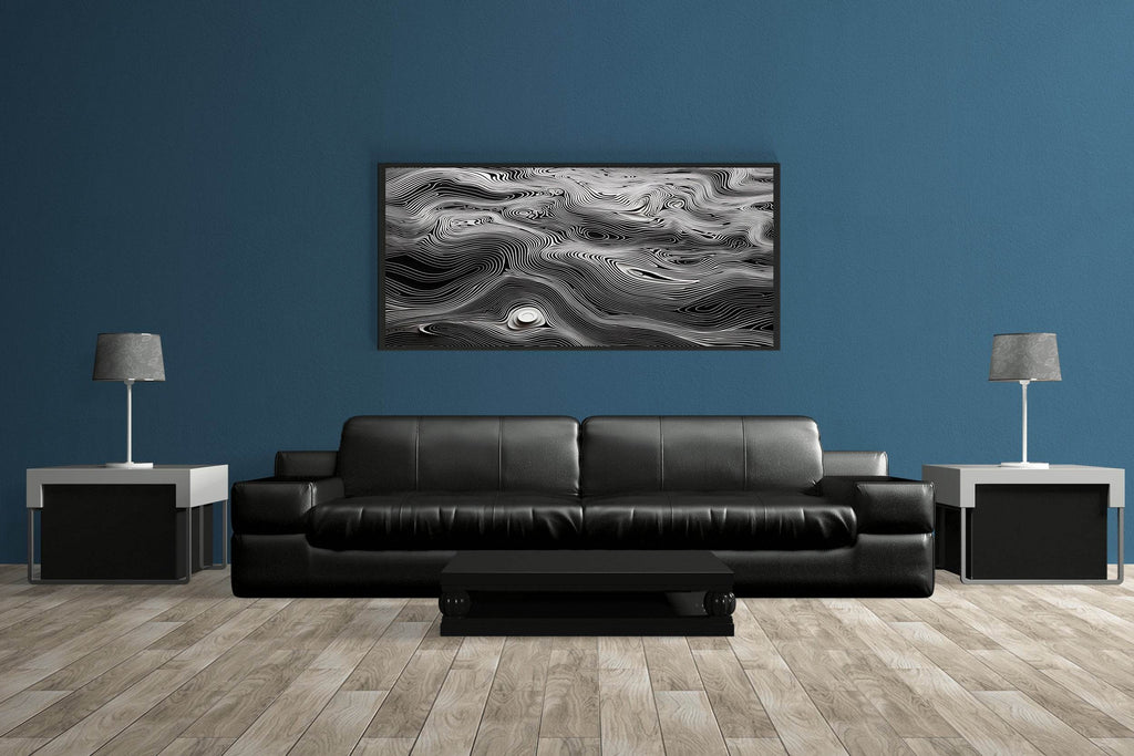 Wavy White Topography Abstract Wall Art - beink online art store