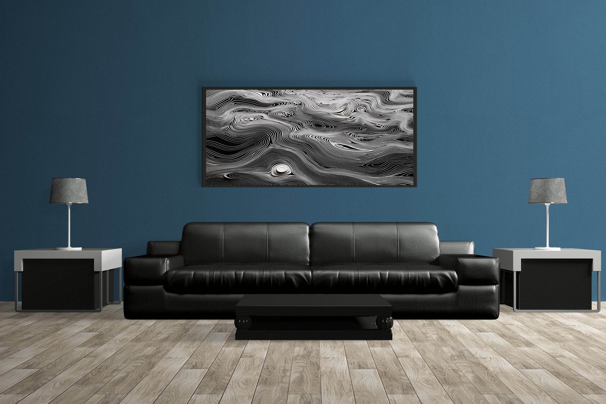 Wavy White Topography Abstract Wall Art - beink online art store