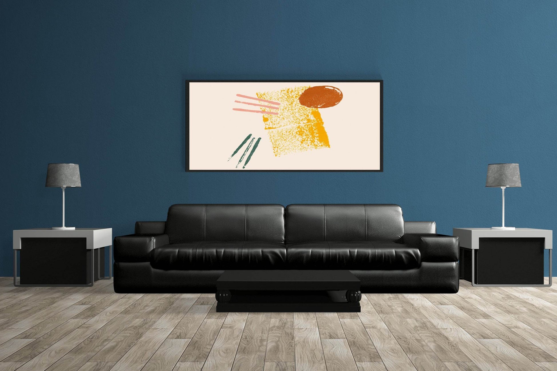 Yellow Block Paint Abstract Wall Art - beink online art store