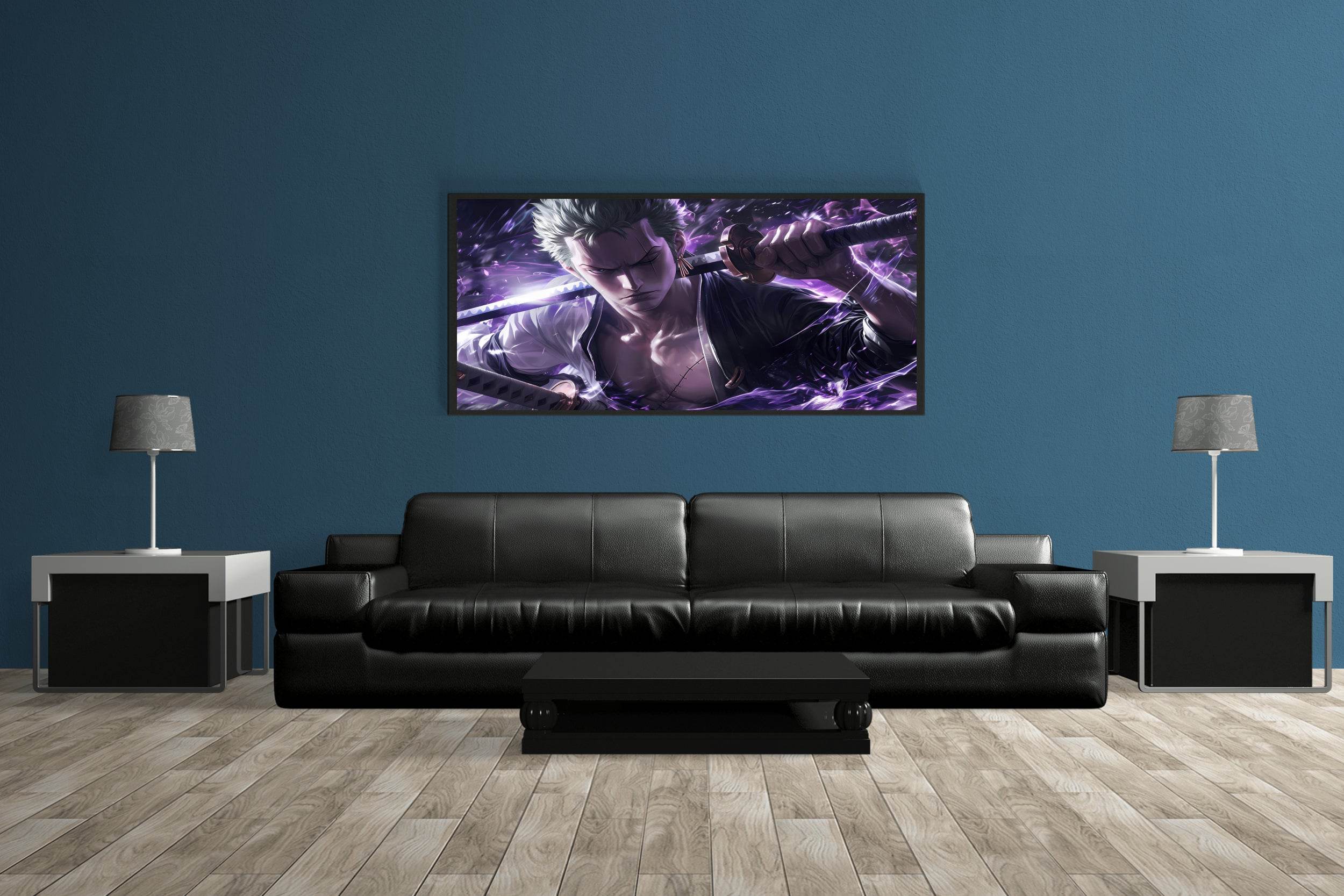 Roronoa Zoro Purple Anime Wall Art - beink online art store