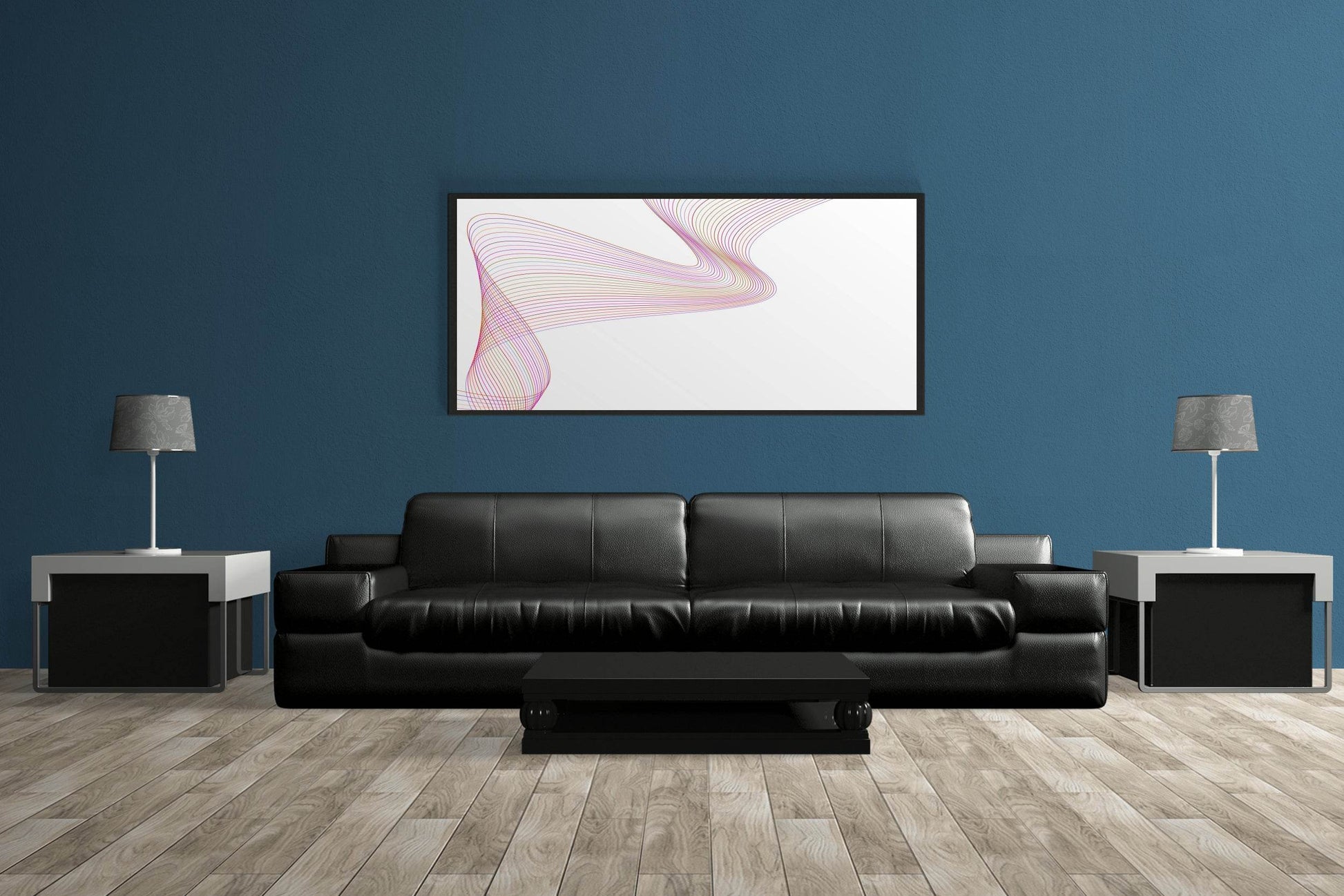 Technology Line Wave Abstract Wall Art - beink online art store