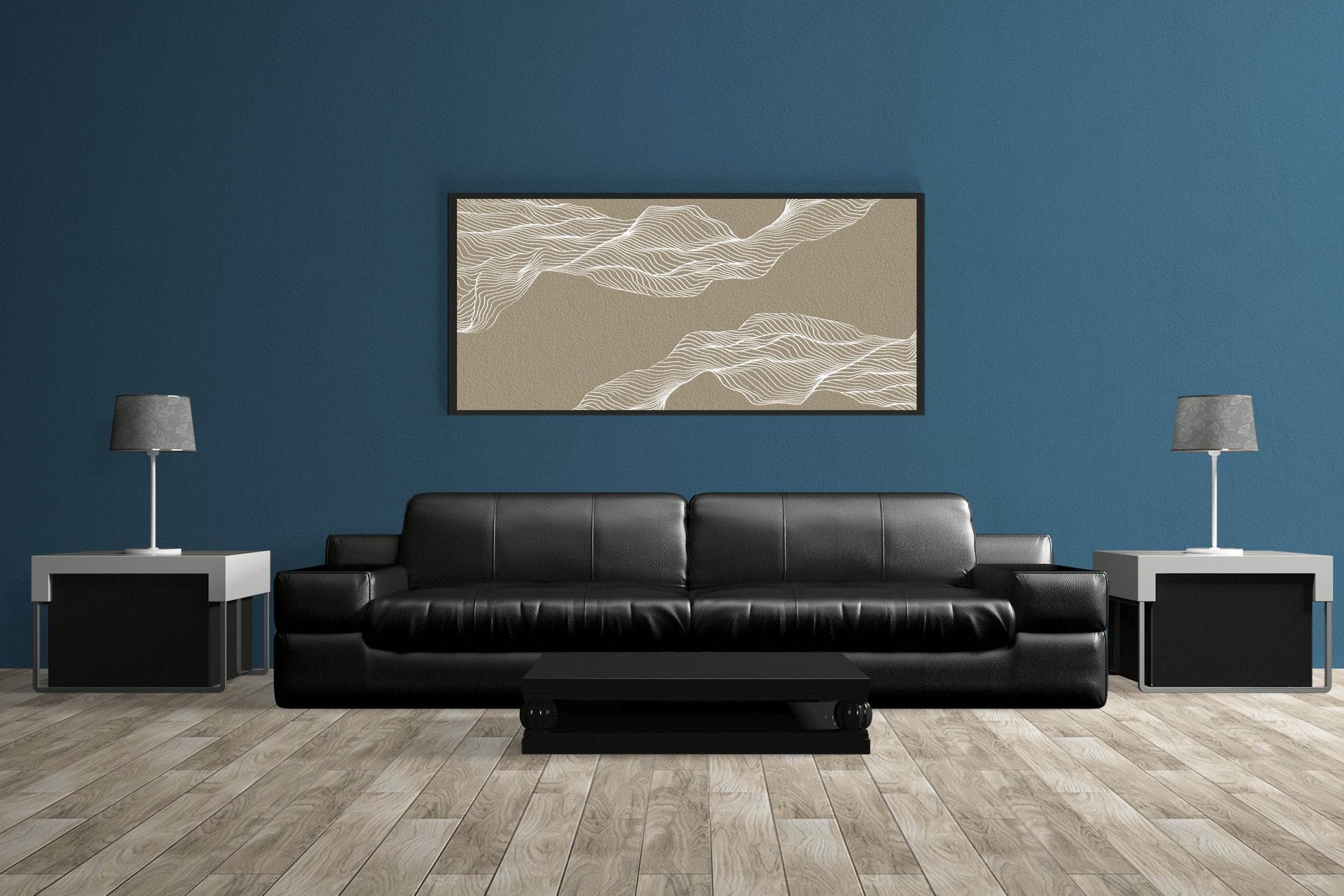 Wavy Vector Drawing Abstract Wall Art - beink online art store