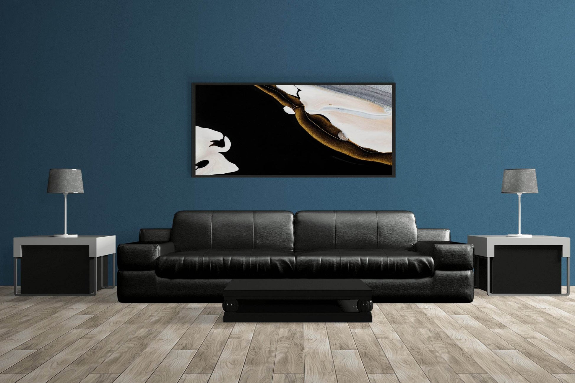 Golden Sea Waves Abstract Wall Art - beink online art store