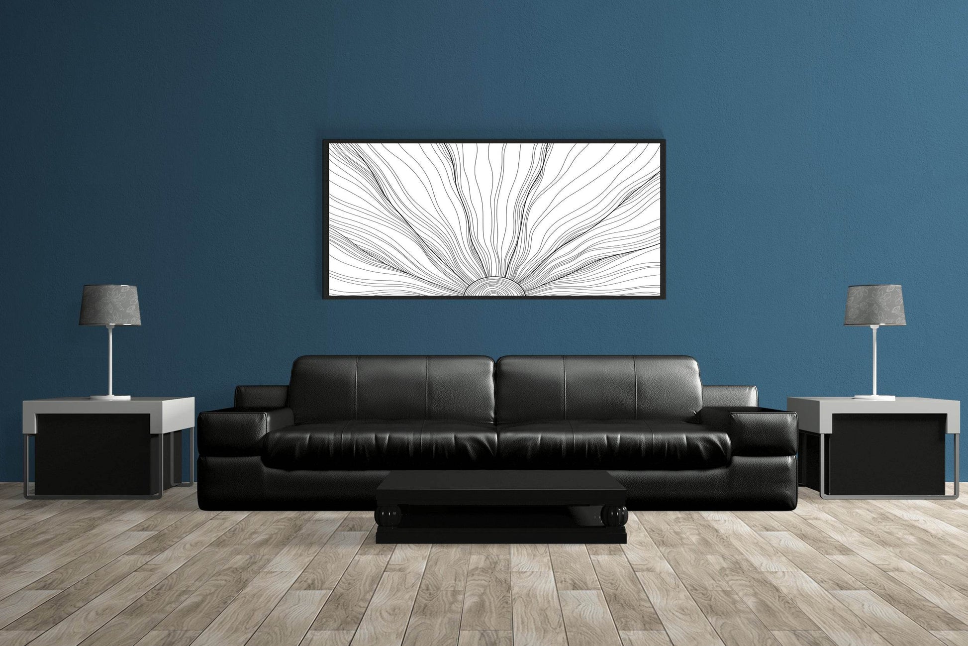 Mushroom Black and White Abstract Wall Art - beink online art store