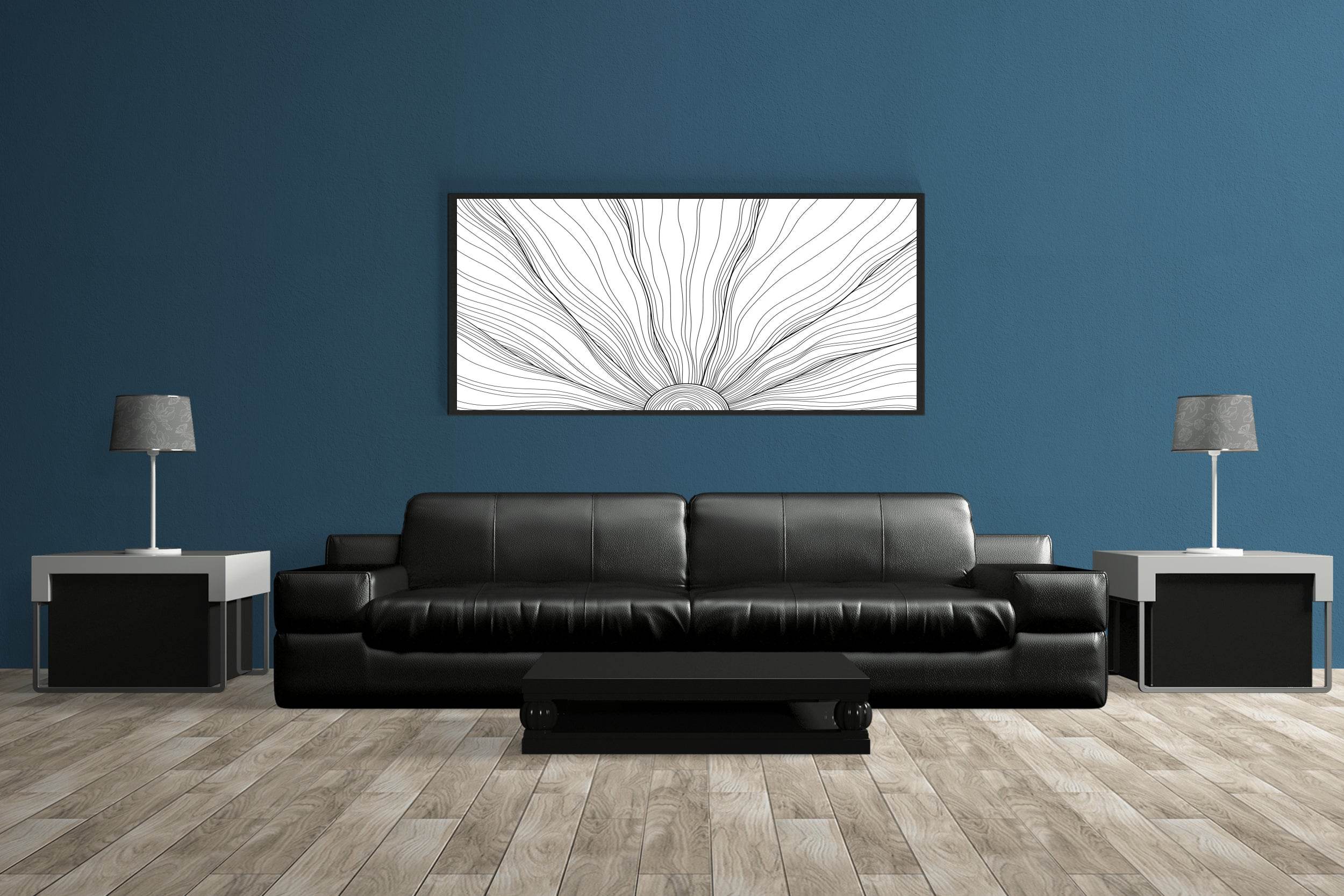 Mushroom Black and White Abstract Wall Art - beink online art store