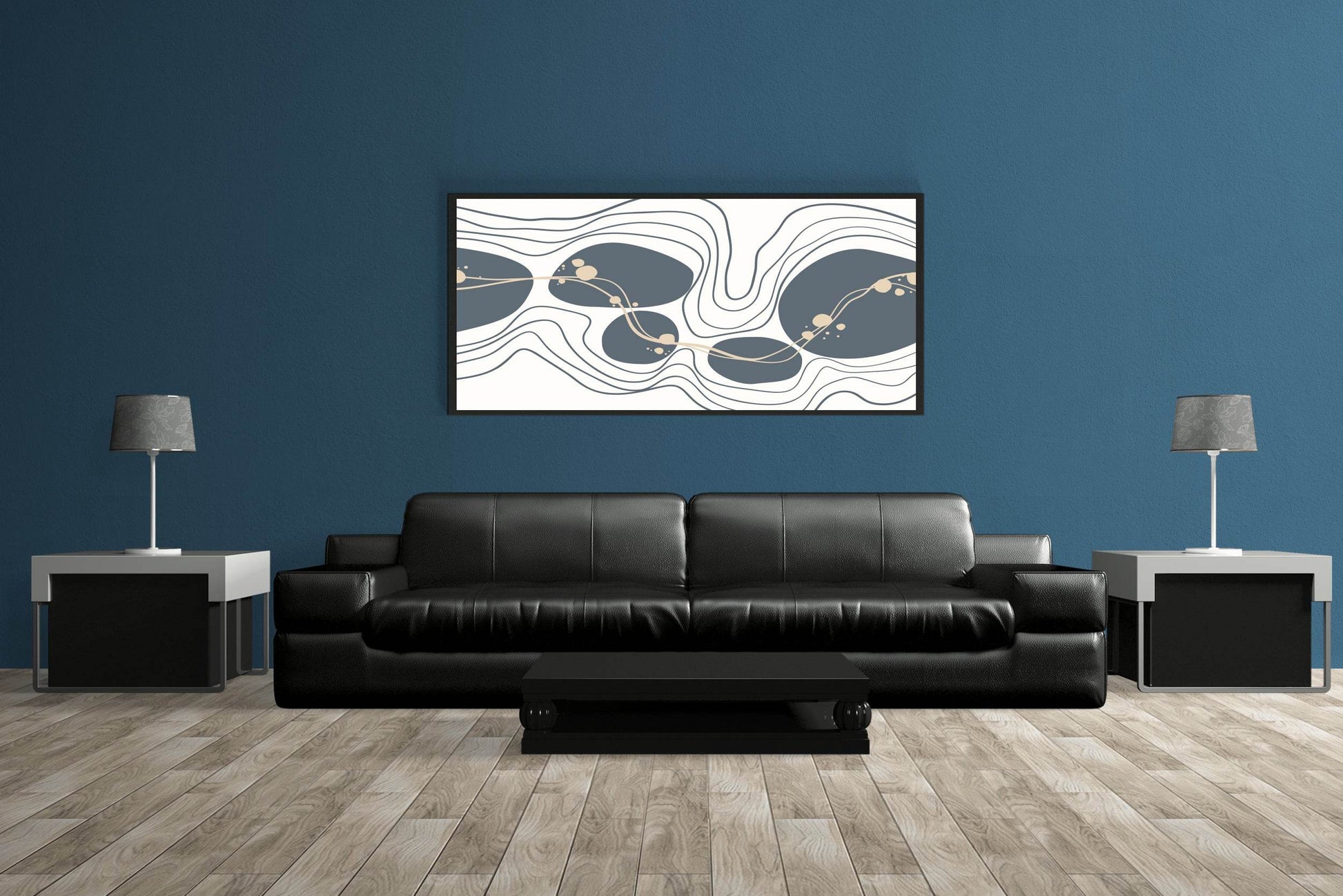 Wavy Handdrawn Shape Abstract Wall Art - beink online art store