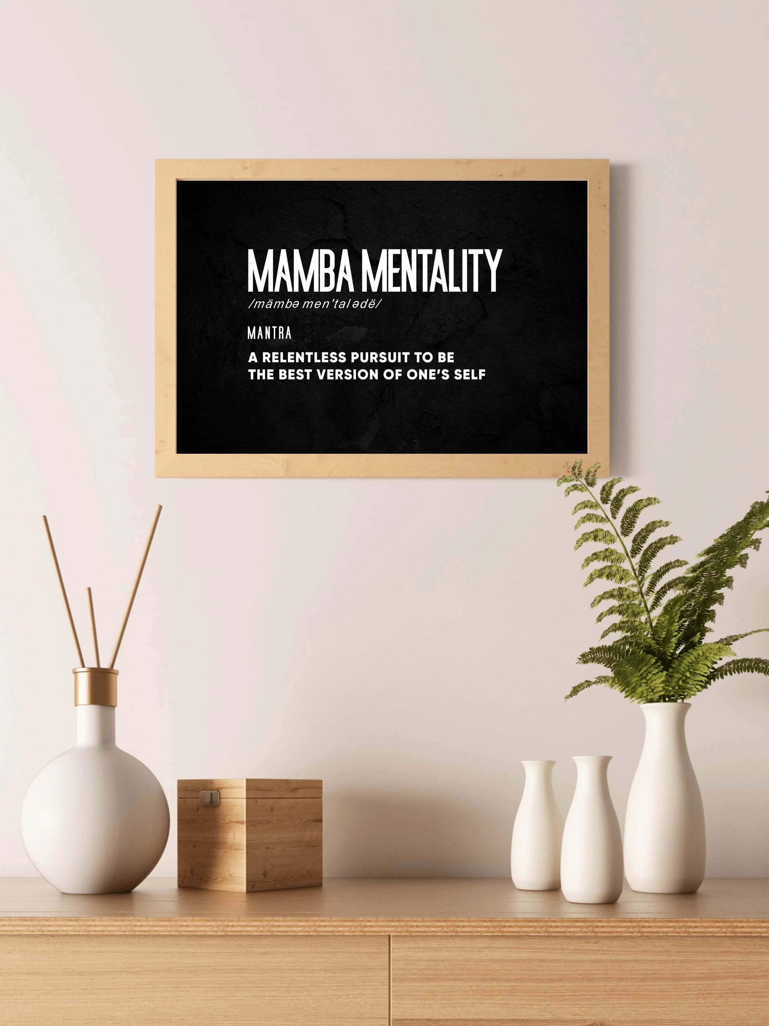 Mamba Mentality Motivational Wall Art - beink online art store