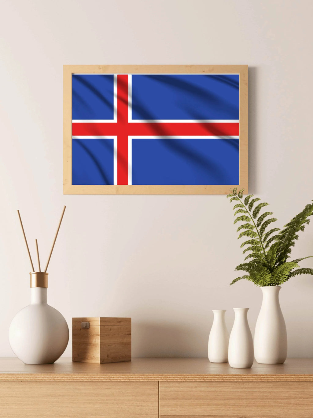 Iceland National Flag Wall Art - beink online art store