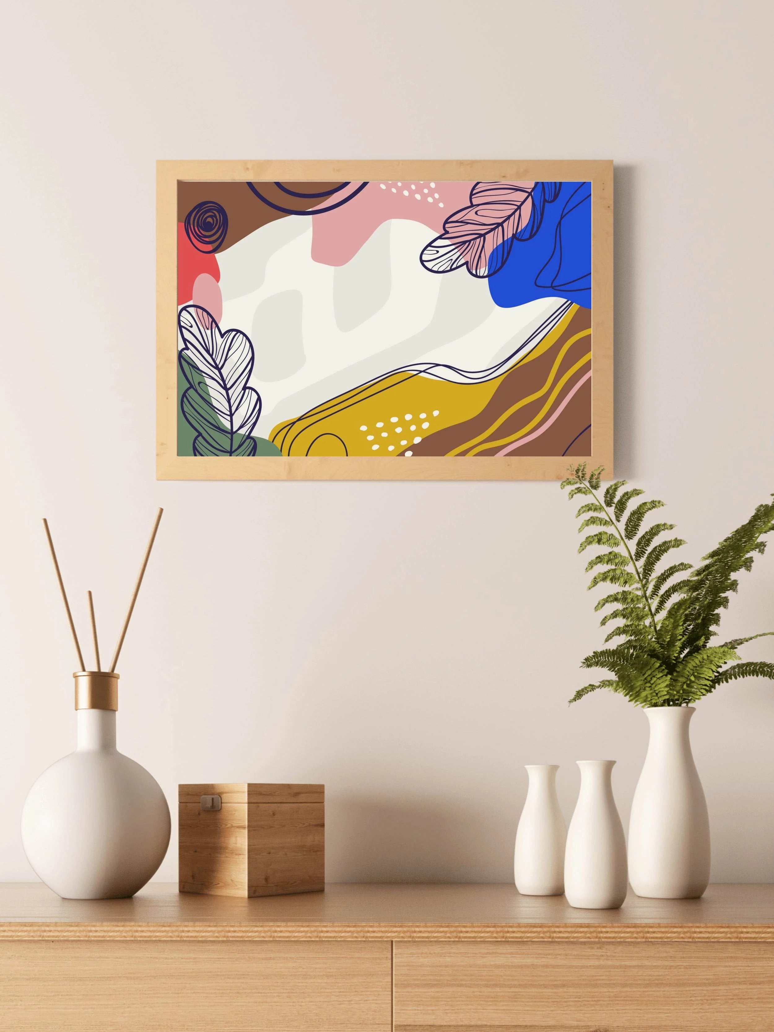Frame of Colorful Flowers Wall Art - beink online art store