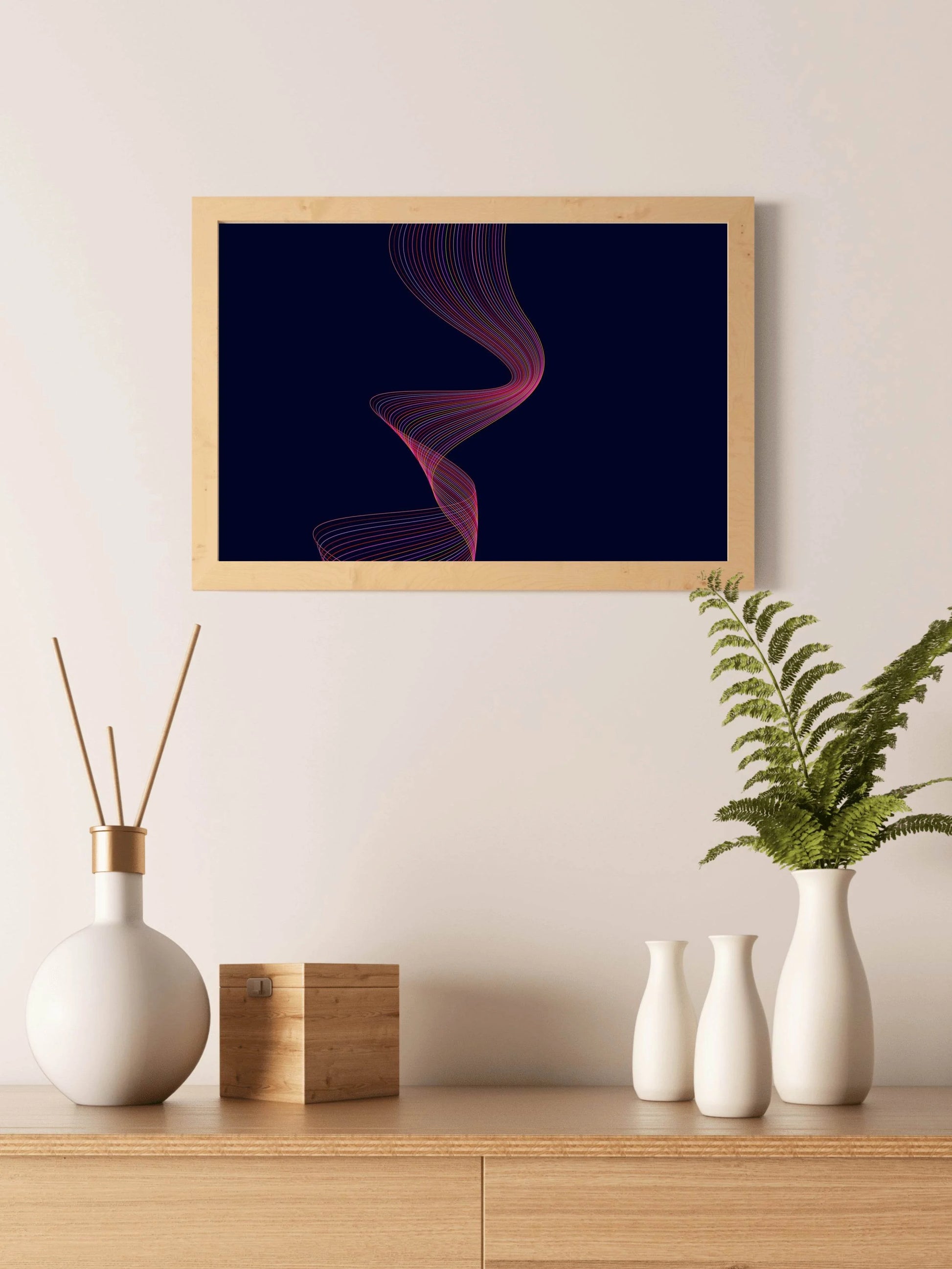 Waves With Shadow Abstract Wall Art - beink online art store