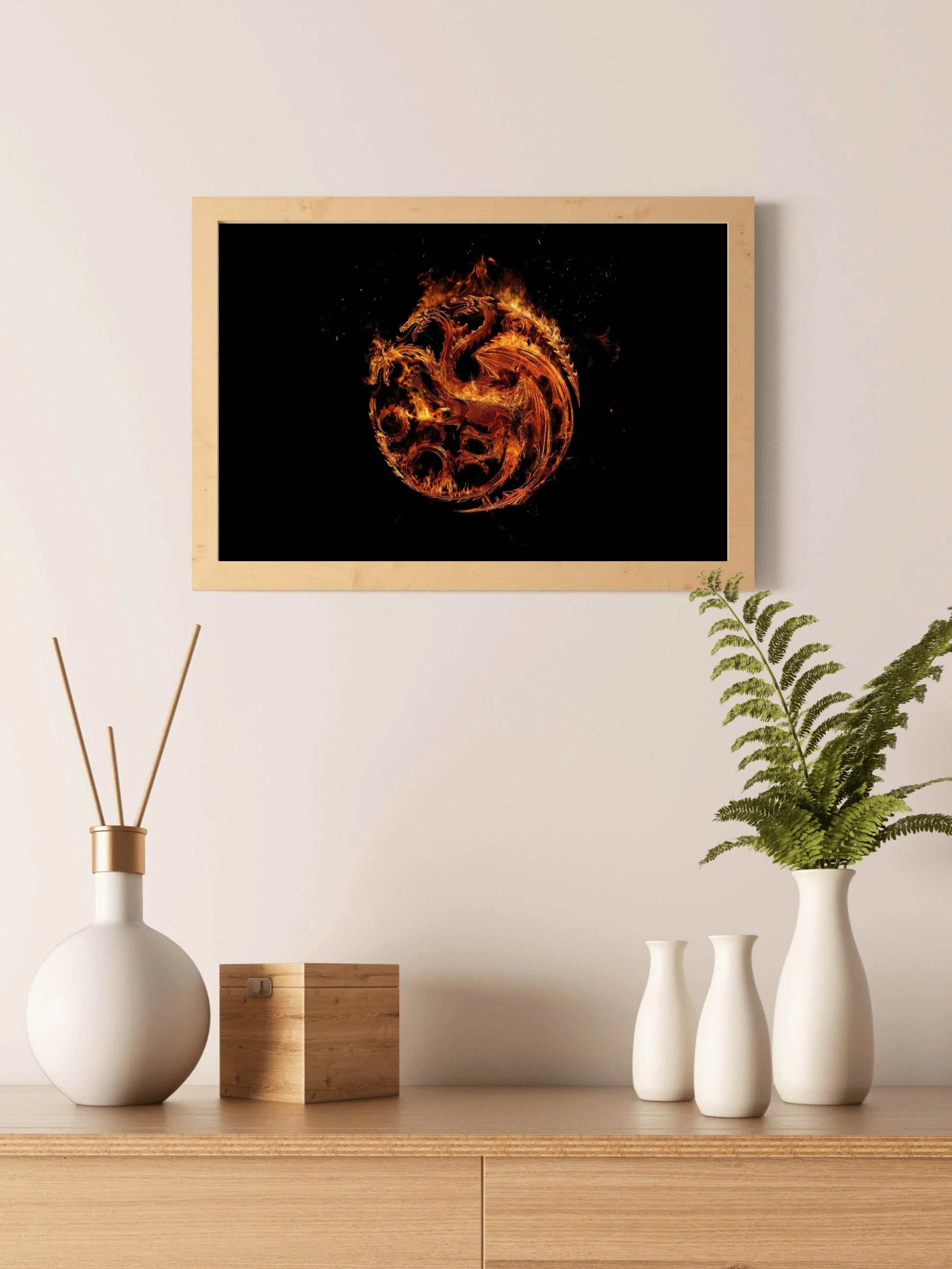 House of the Dragon with Fire Dragon Wall Art - beink online art store