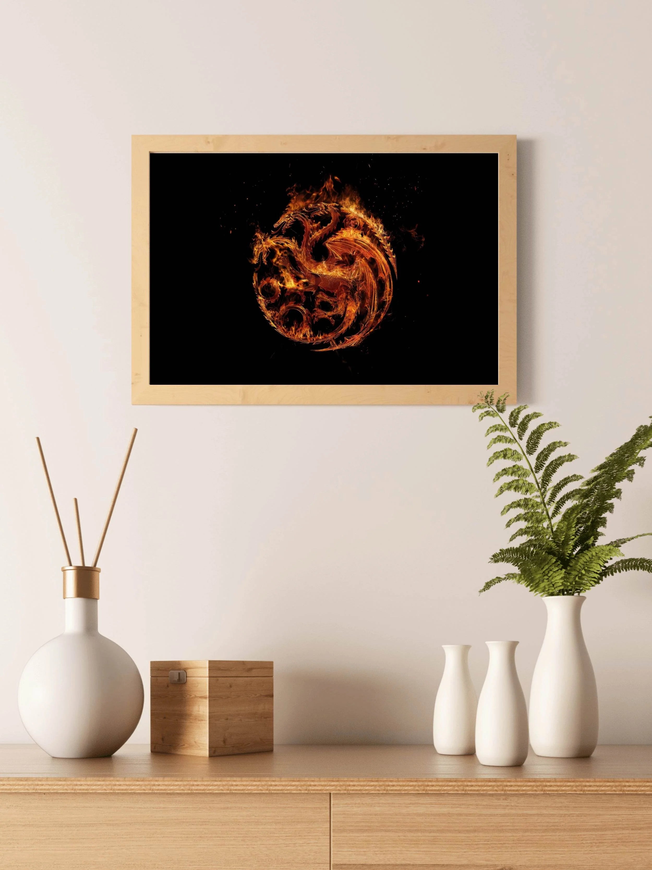 House of the Dragon with Fire Dragon Wall Art - beink online art store