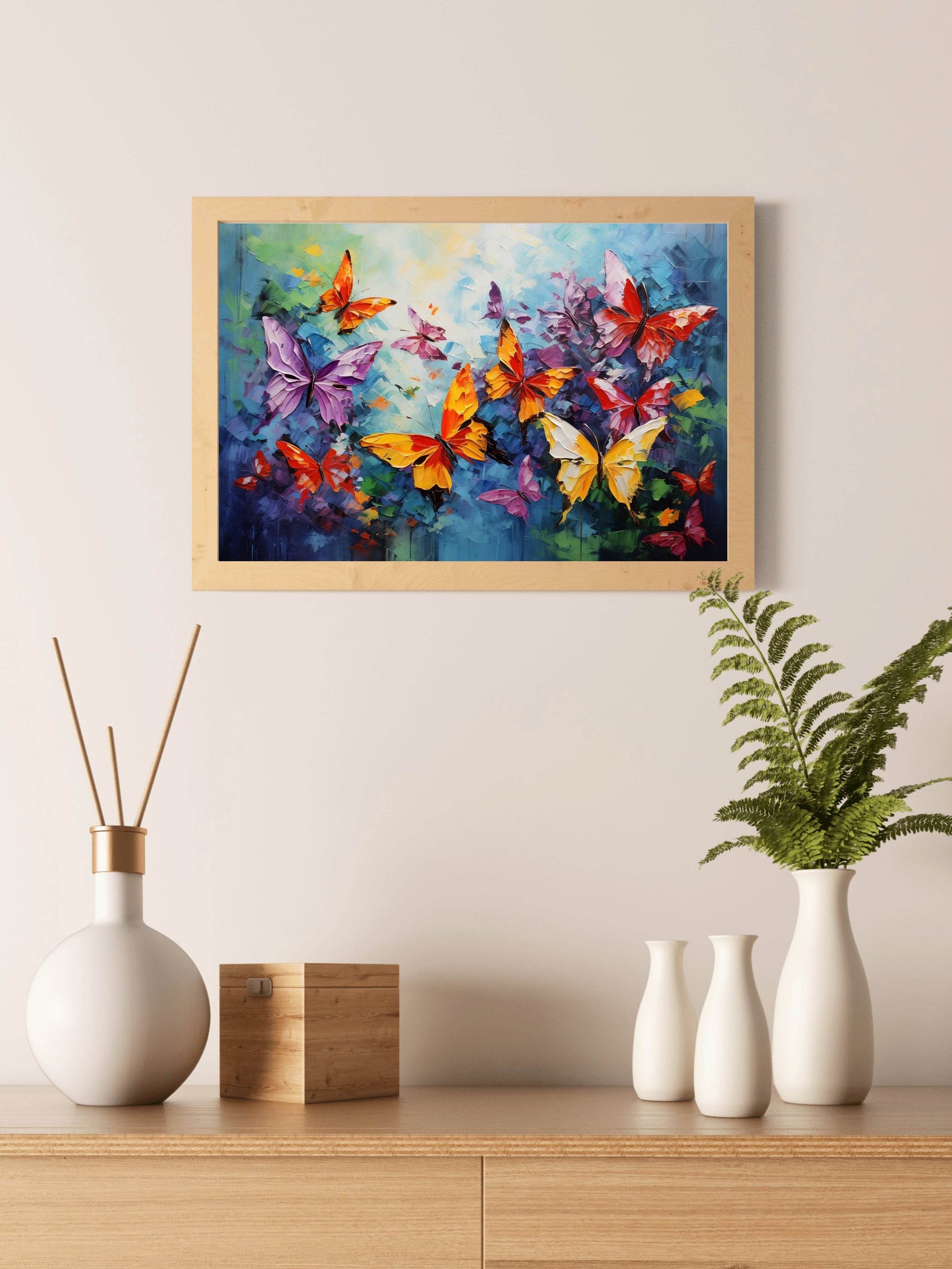 Painting Colorful Butterflies Wall Art - beink online art store