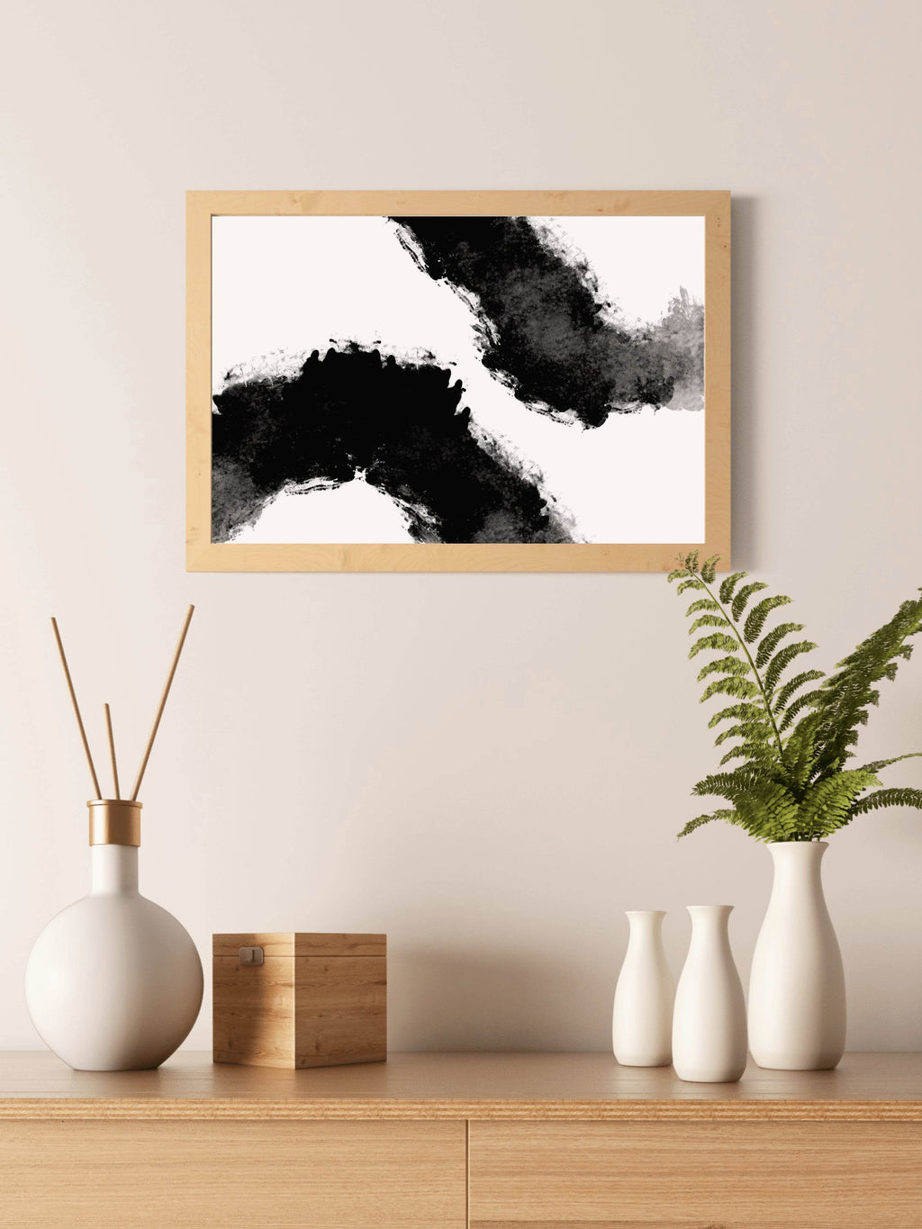 Black Ink Blots Modern Wall Art - beink online art store