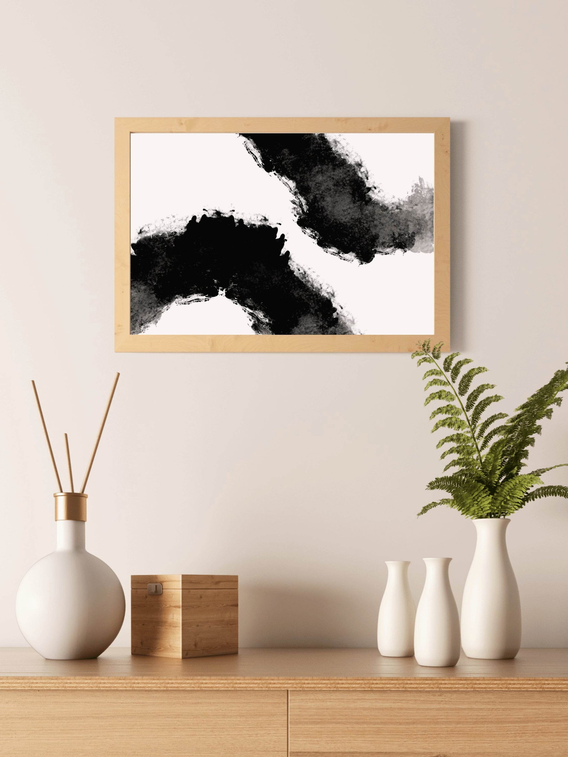 Black Ink Blots Modern Wall Art - beink online art store