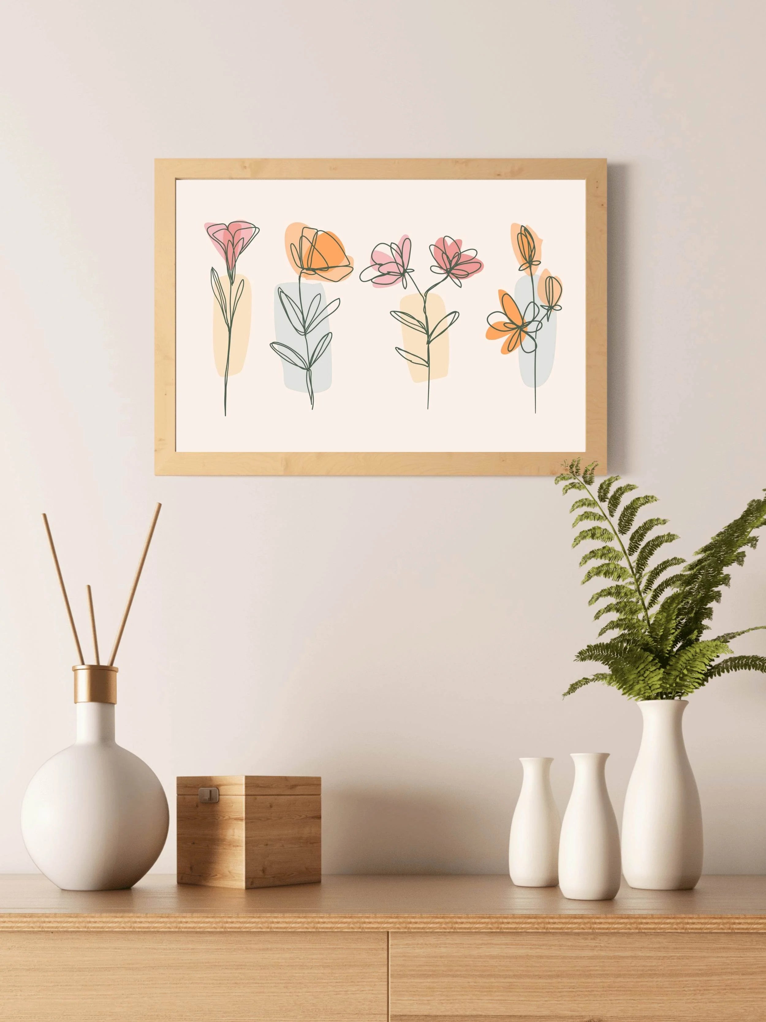 Tropical Broadleaf Flowers Wall Art - beink online art store