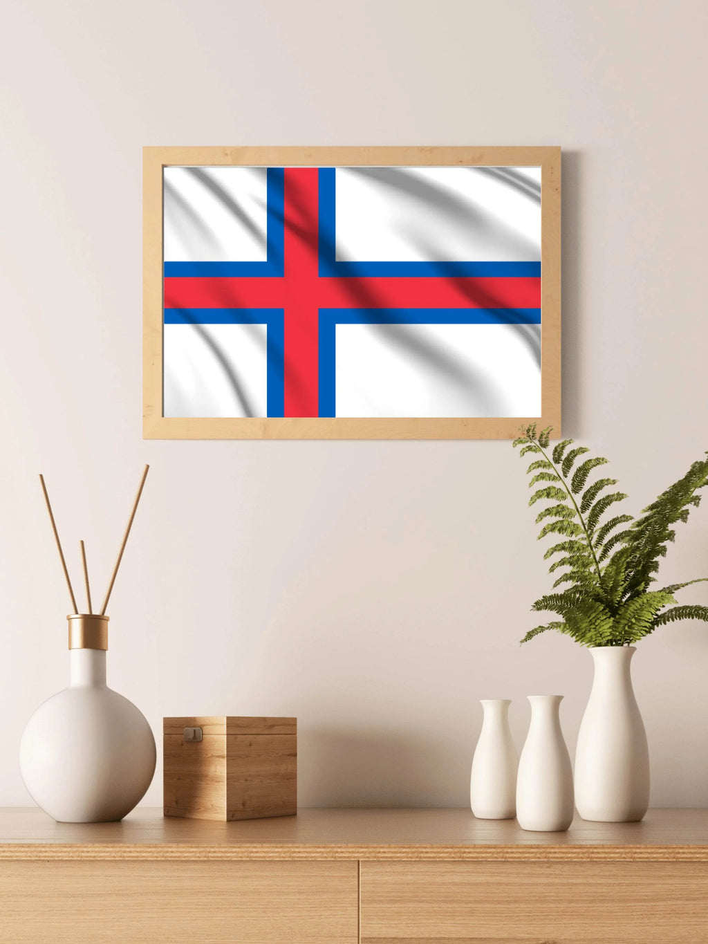 Faroe Islands National Flag Wall Art - beink online art store