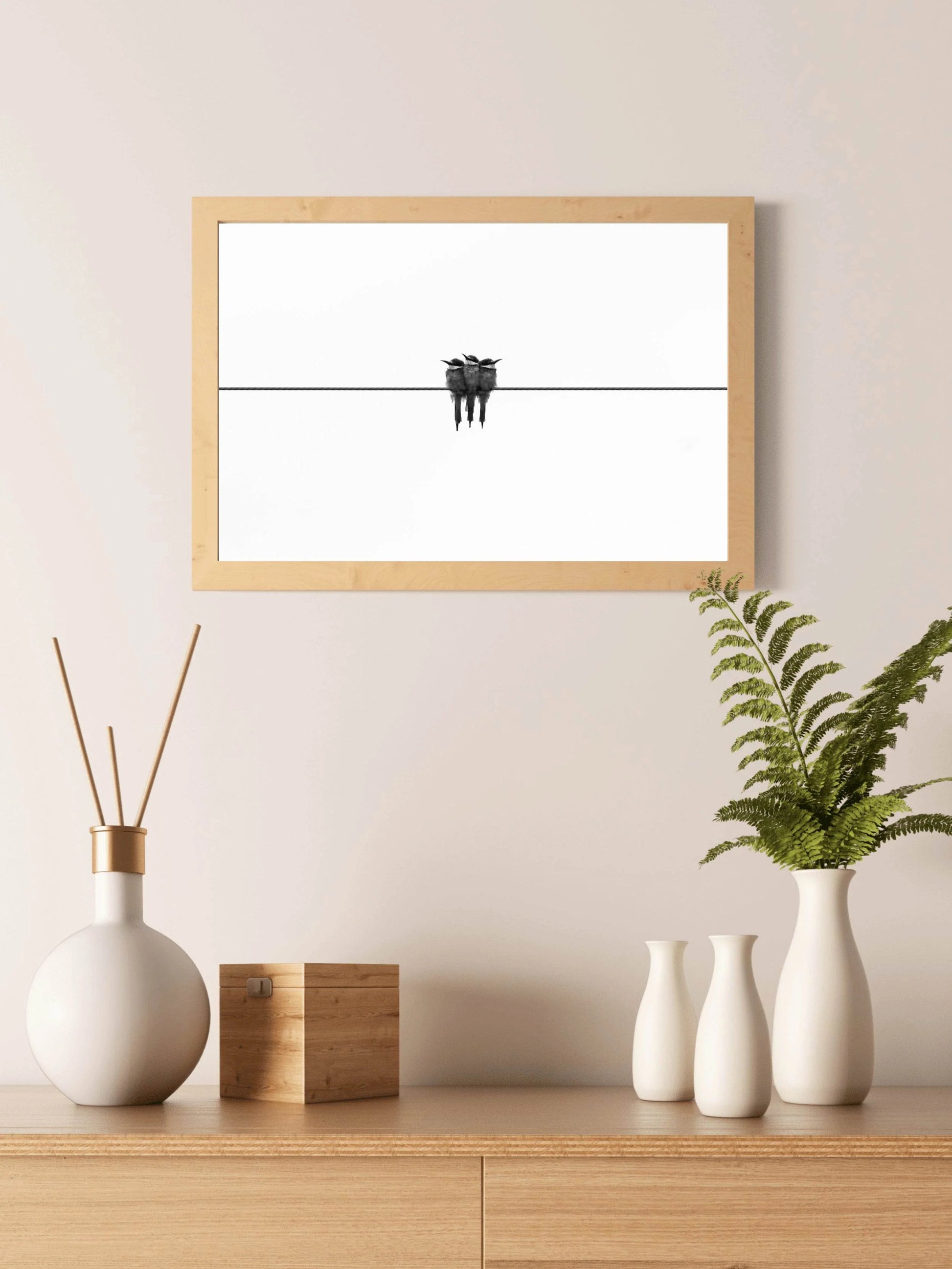 3 Birds Black & White Wall Art - beink online art store