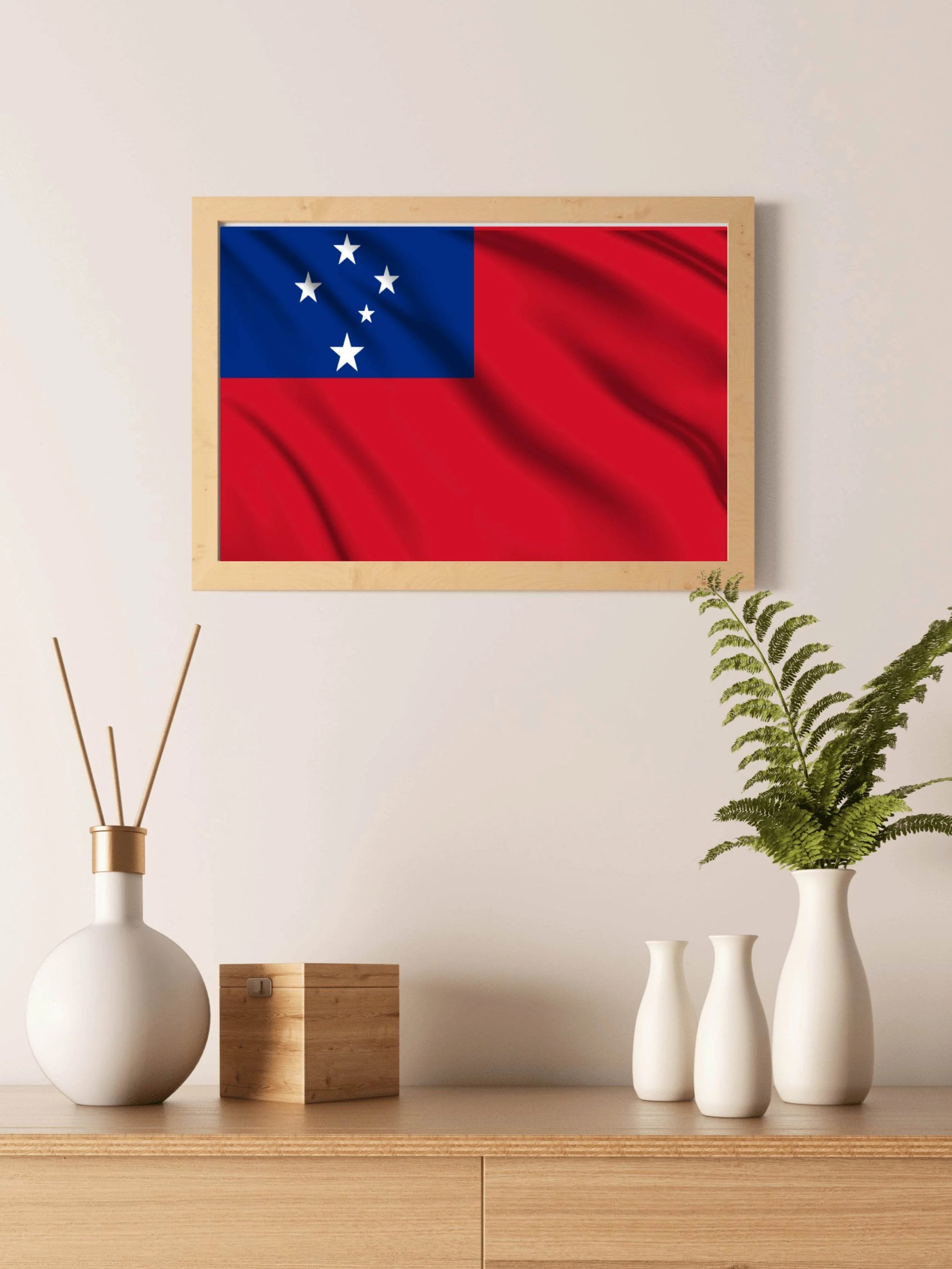 Samoa National Flag Wall Art - beink online art store