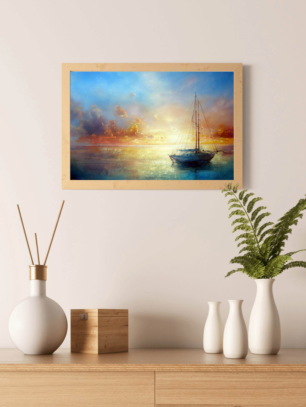 Yacht at Sunset Wall Art - beink online art store