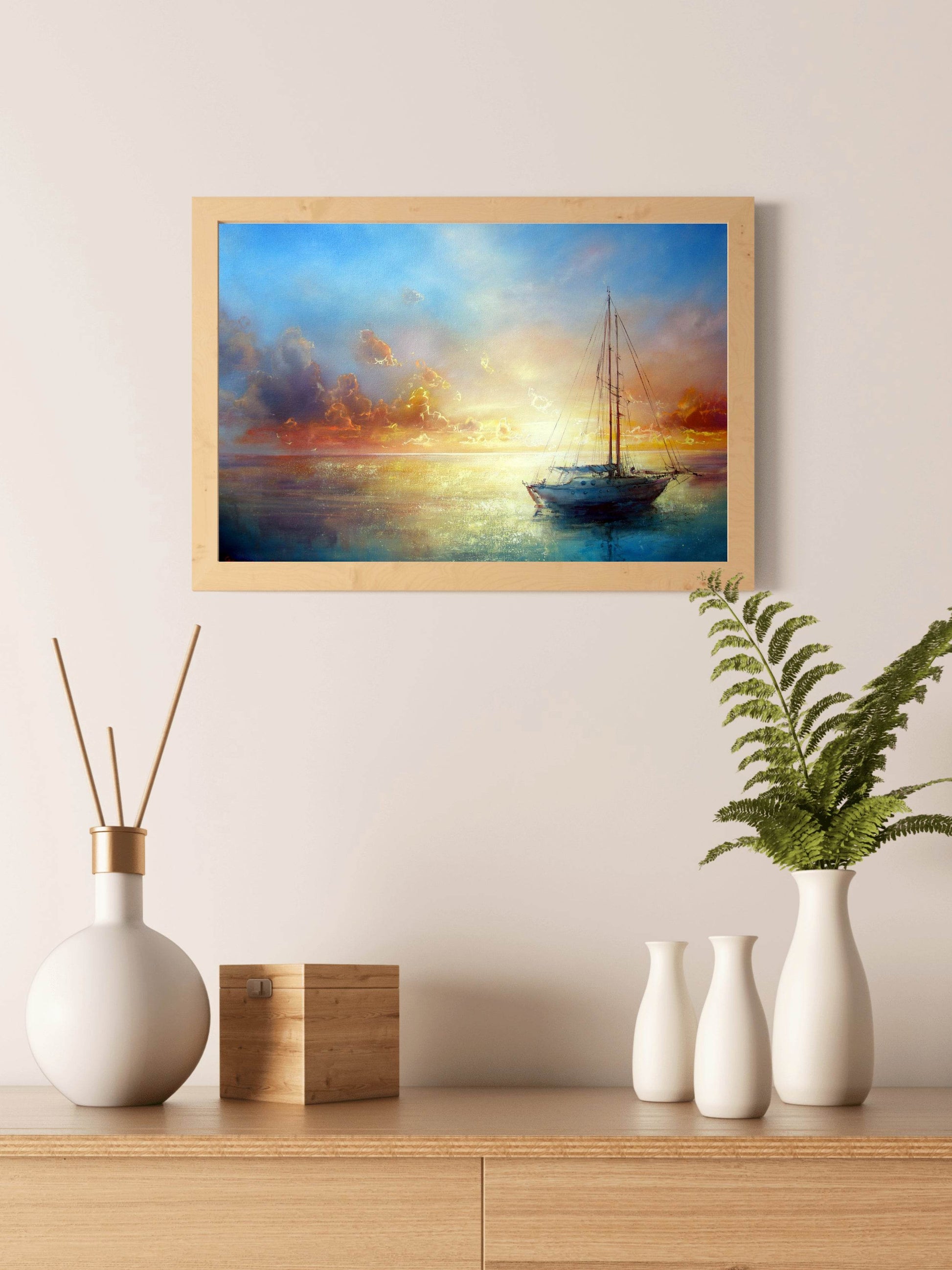 Yacht at Sunset Wall Art - beink online art store