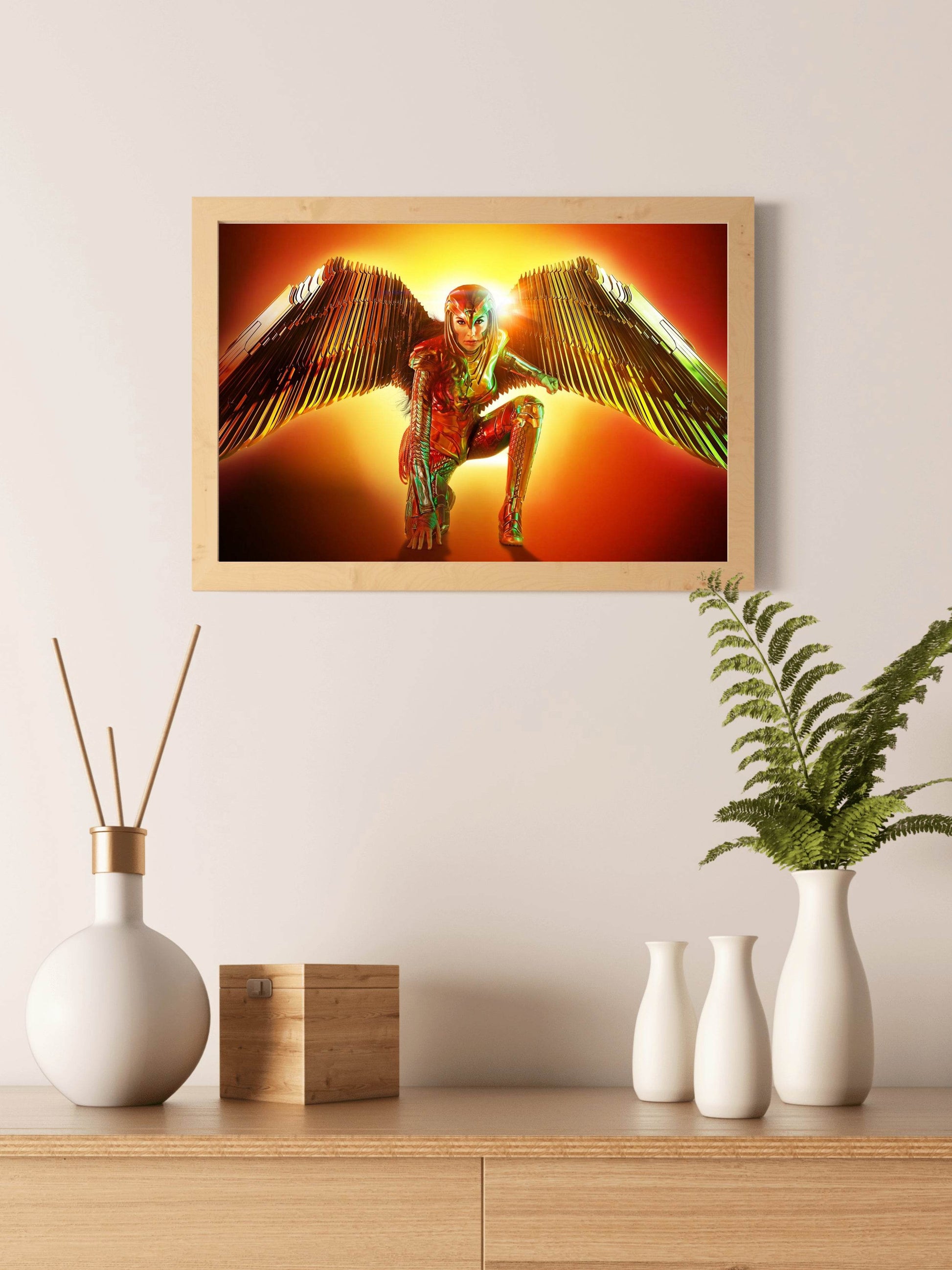 Wonder Woman 1984 with Golden Wings Wall Art - beink online art store
