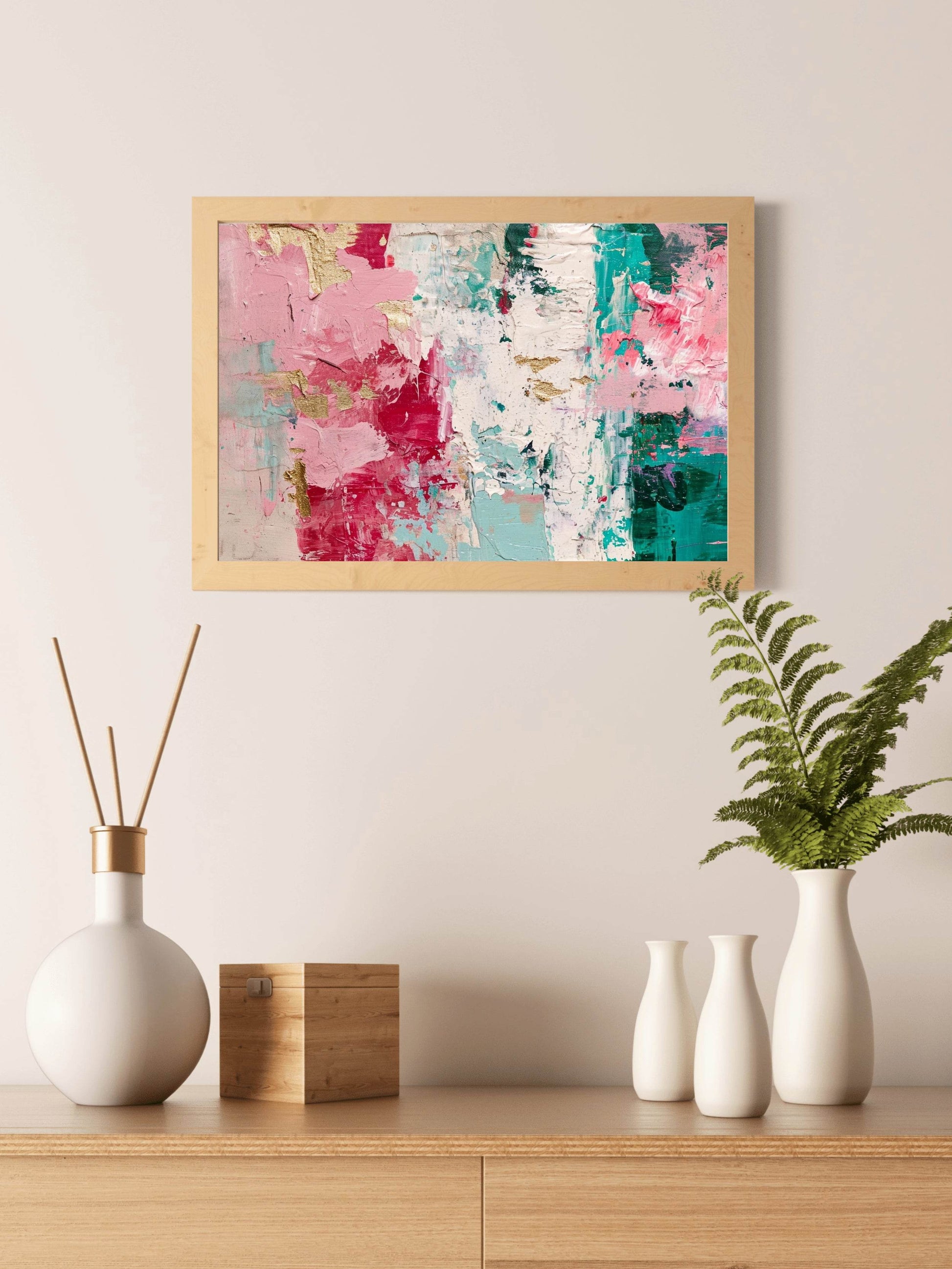Hand Painted Oil Painting Pink Abstract - beink online art store