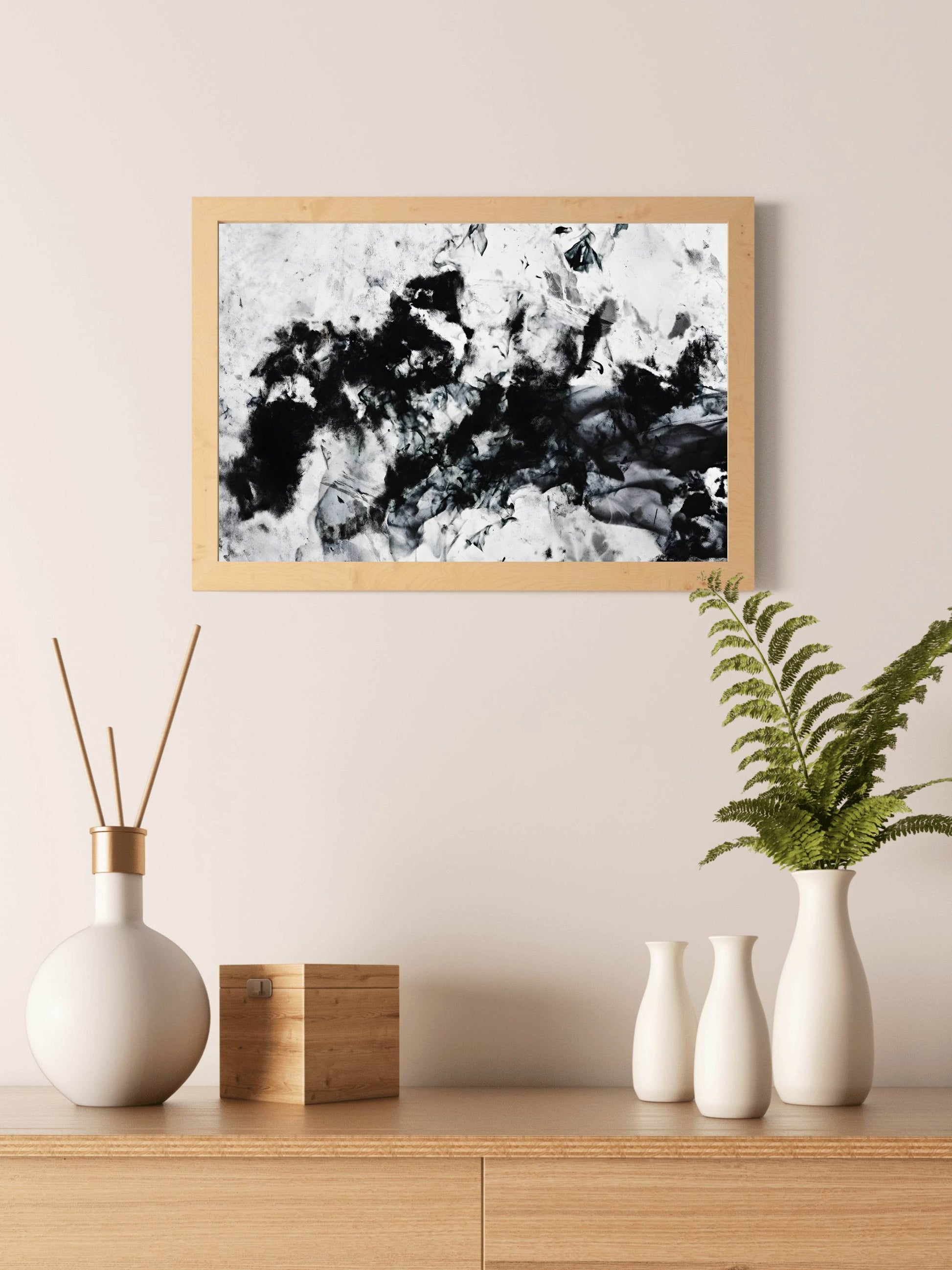 Black and White Ink Blots Wall Art - beink online art store