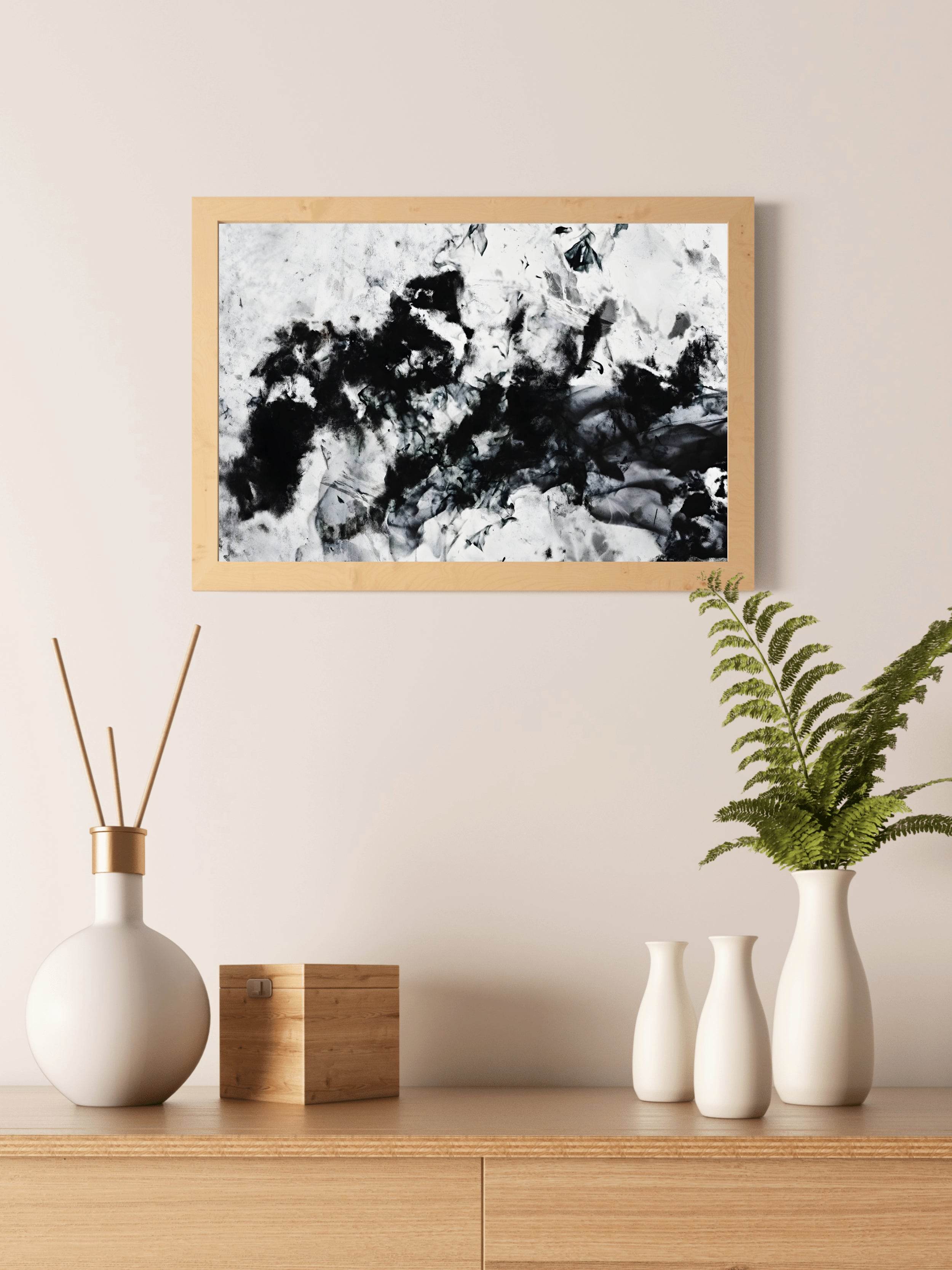 Black and White Ink Blots Wall Art - beink online art store