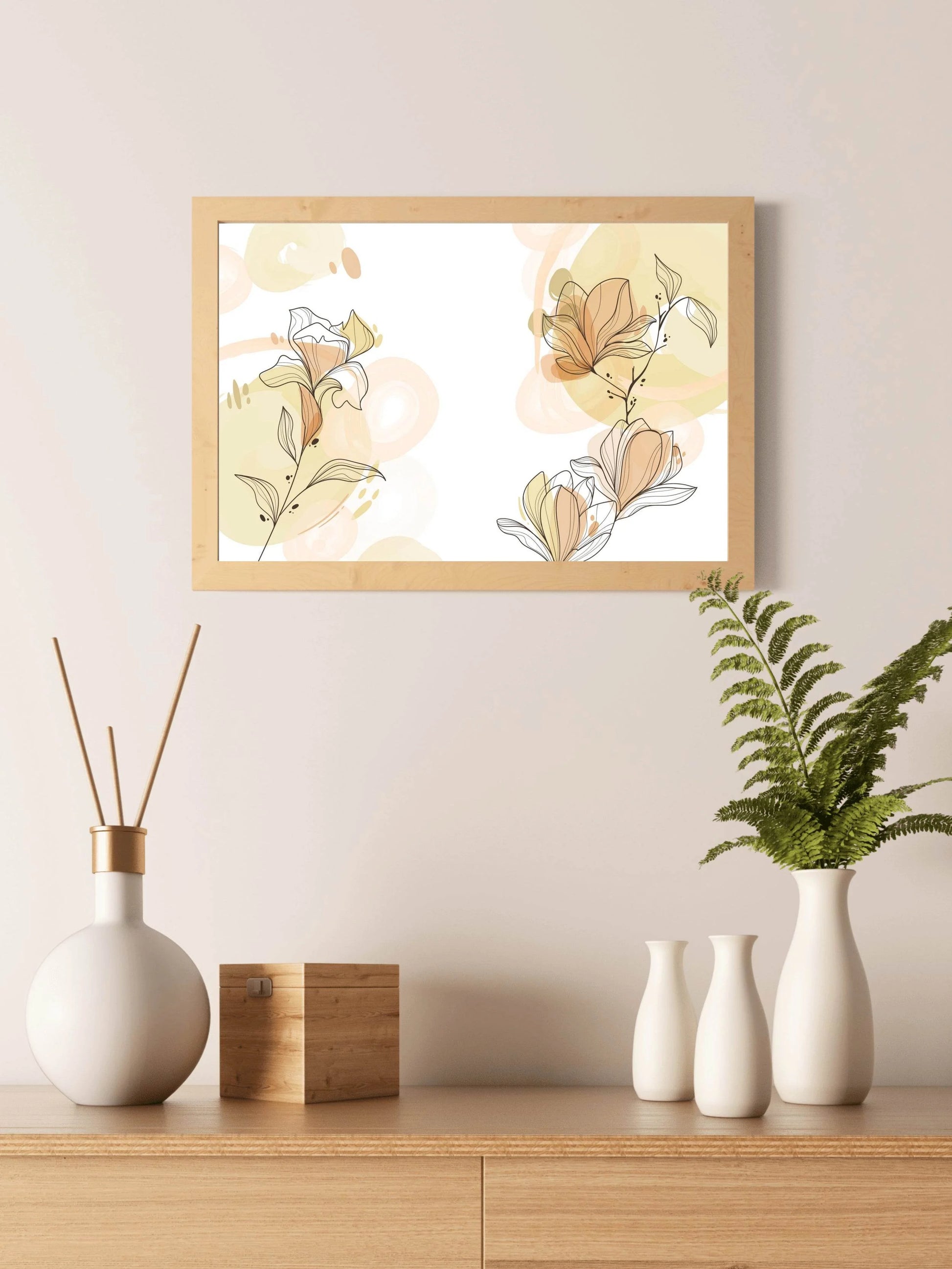 Stephanotis Flower Branch Wall Art - beink online art store