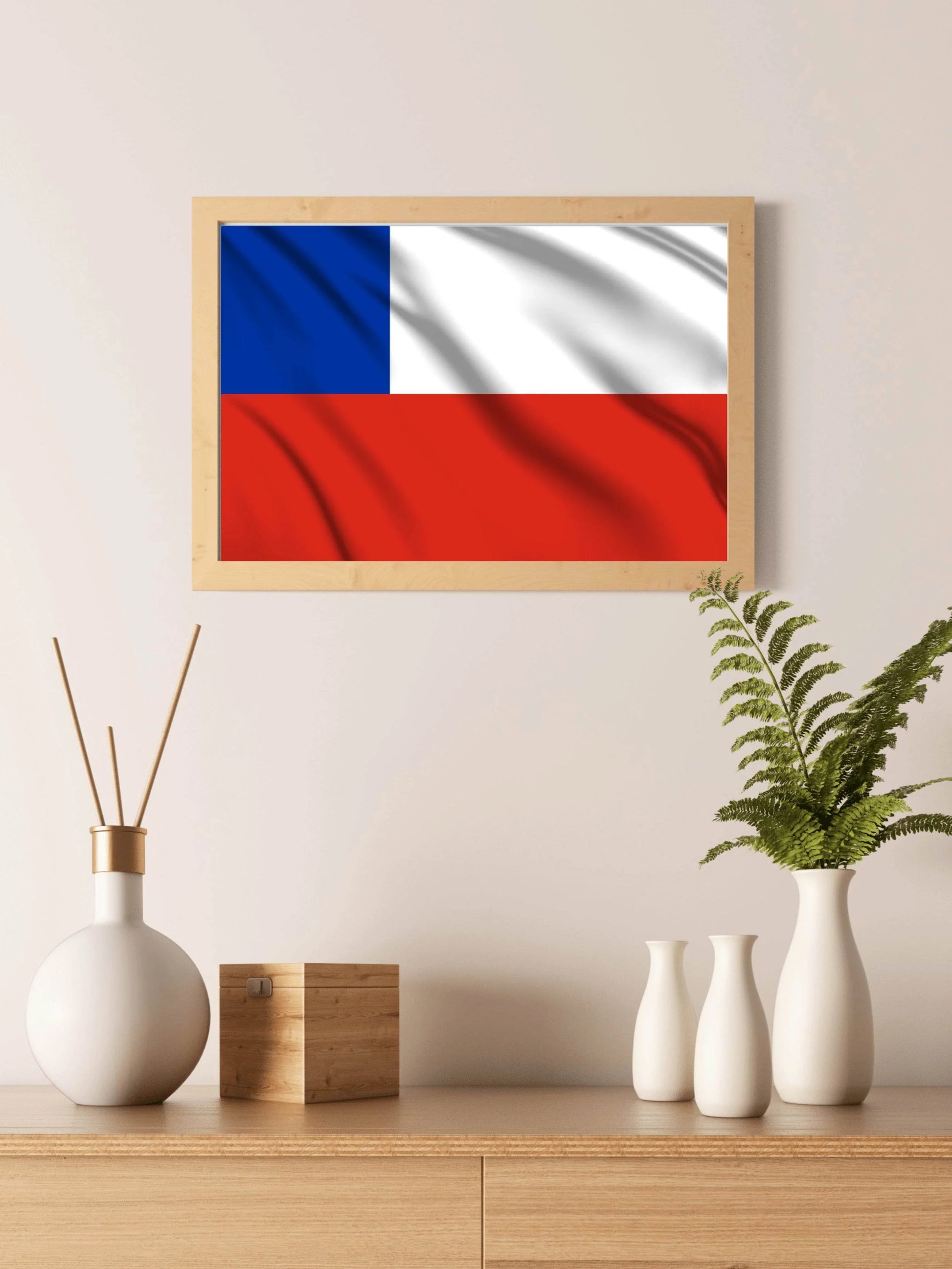 Chile National Flag Wall Art - beink online art store
